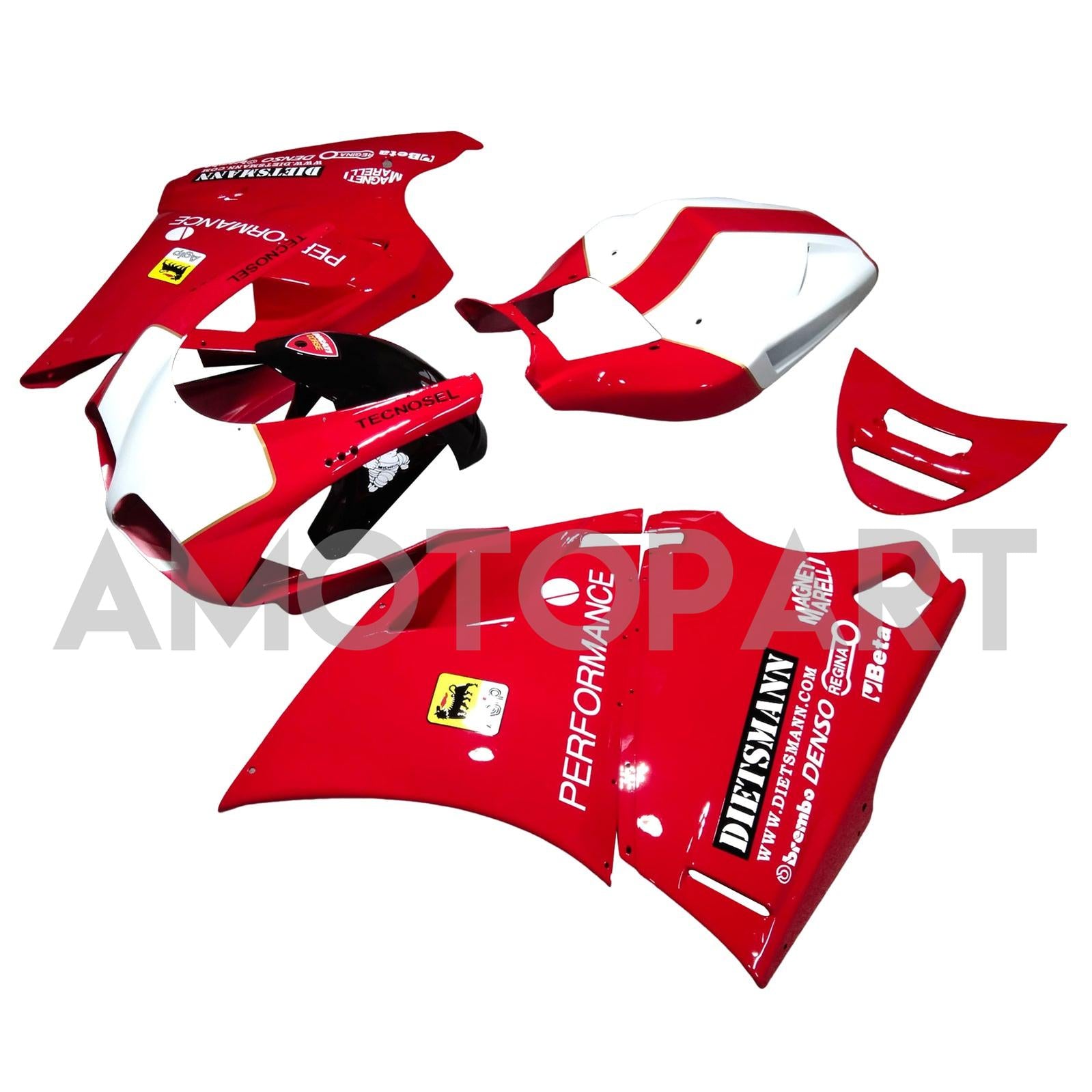Amotopart 1996-2002 Ducati 748/916/996/998 Red White Fairing Kit