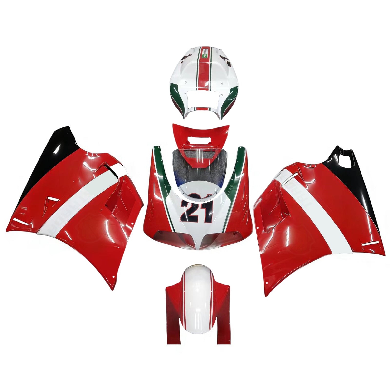 Amotopart Ducati 748/916/996/998 1996-2002 Red with Logos Fairing Kit