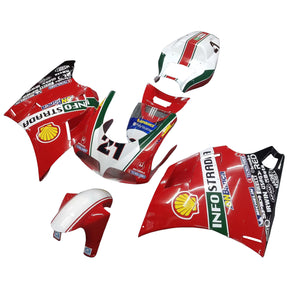 Amotopart Verkleidungsset für Ducati 996 748 1996–2002, Rot mit Logos