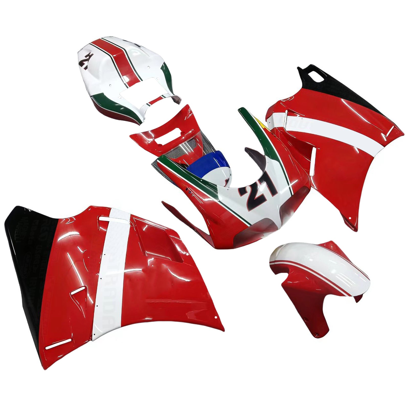 Amotopart Ducati 748/916/996/998 1996-2002 Rouge avec un carénage logos Kit