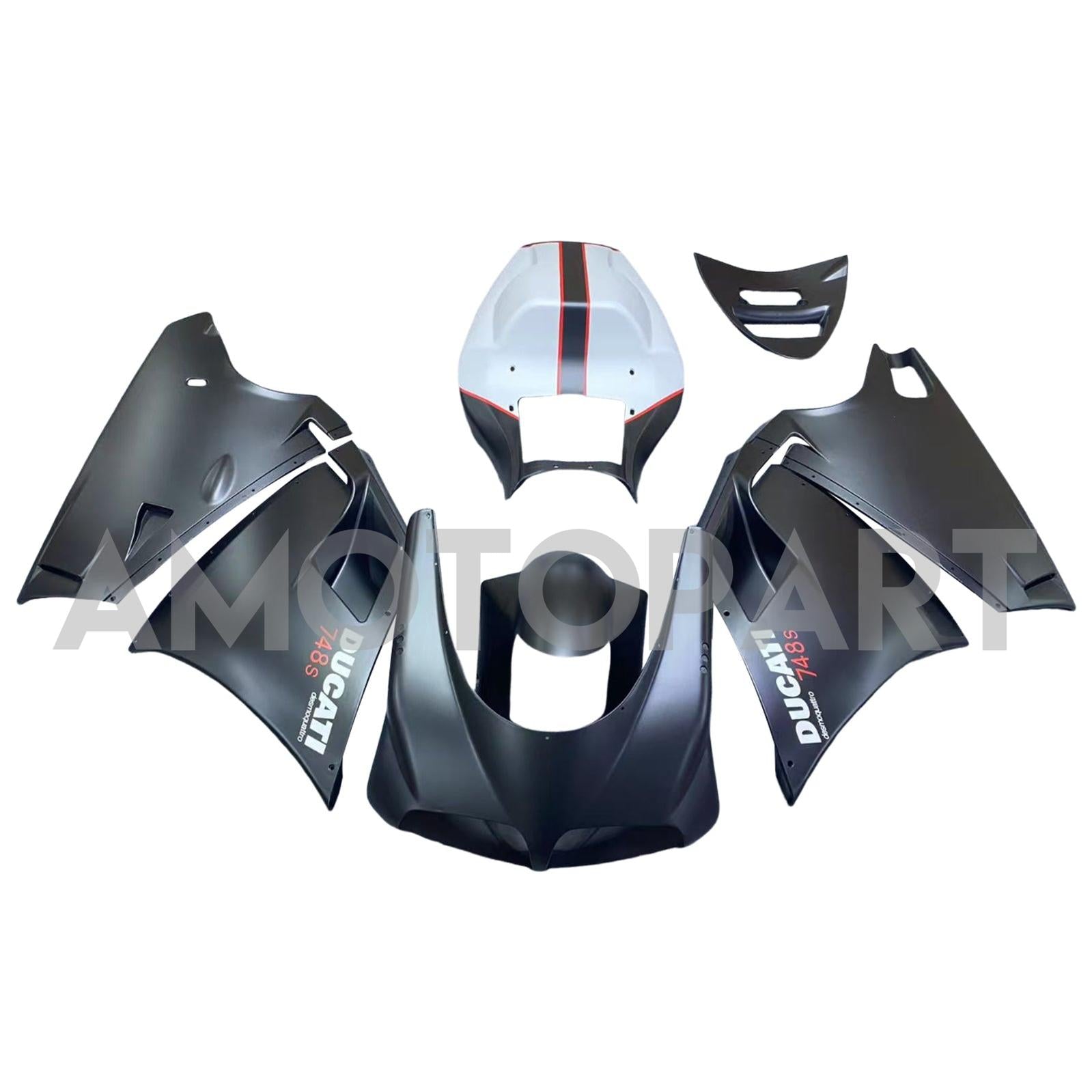 Amotopart Ducati 1996-2002 748/916/996/998 Black White Fairing Kit