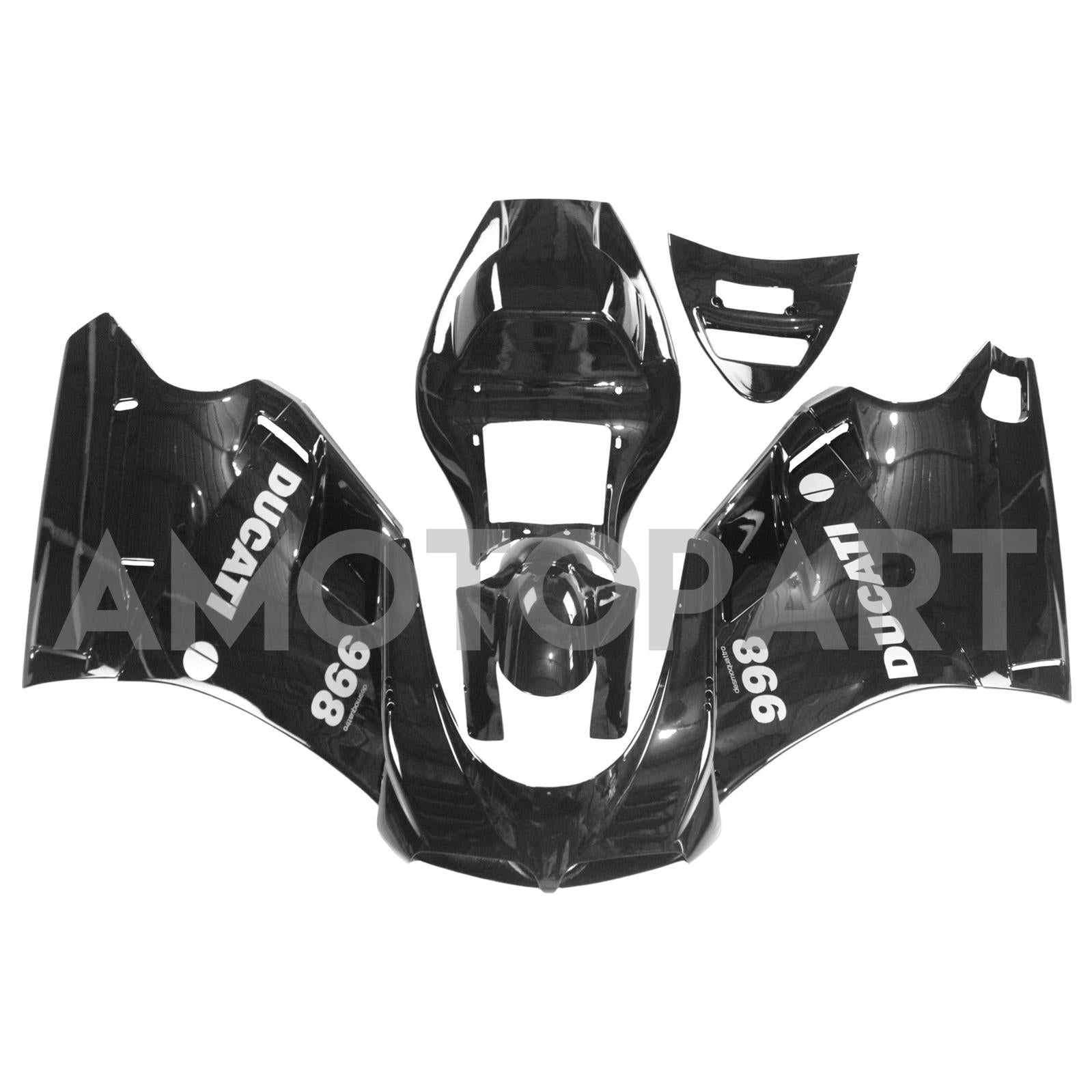 Amotopart Ducati 1996-2002 748/916/996/998 All Black Fairing Kit