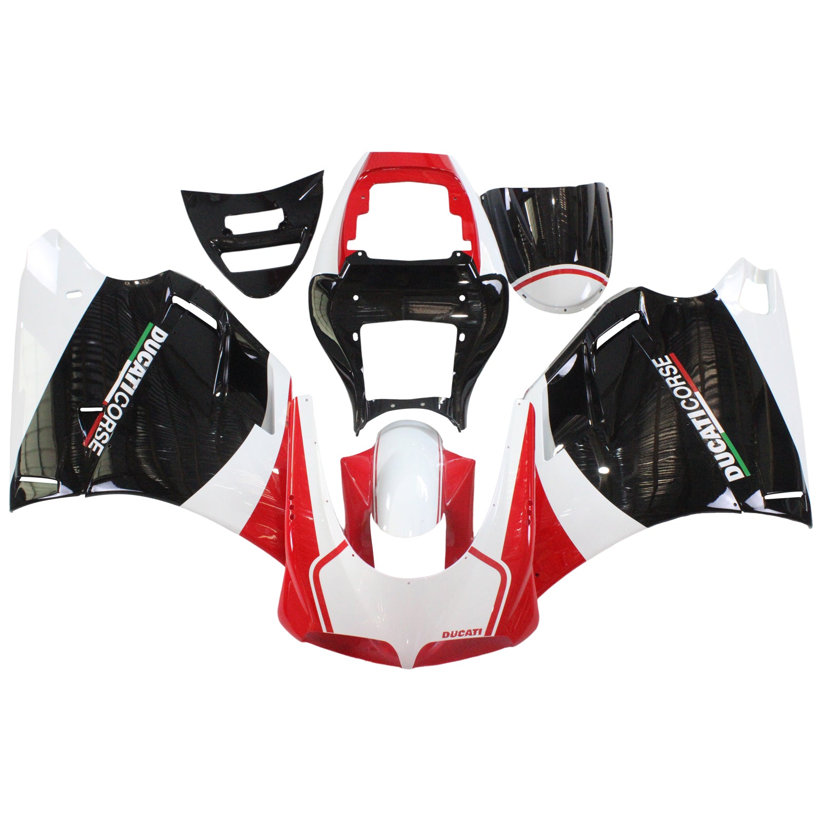 Amotopart Ducati 996 748 1996-2002 Kit de carénage rouge et noir Style3