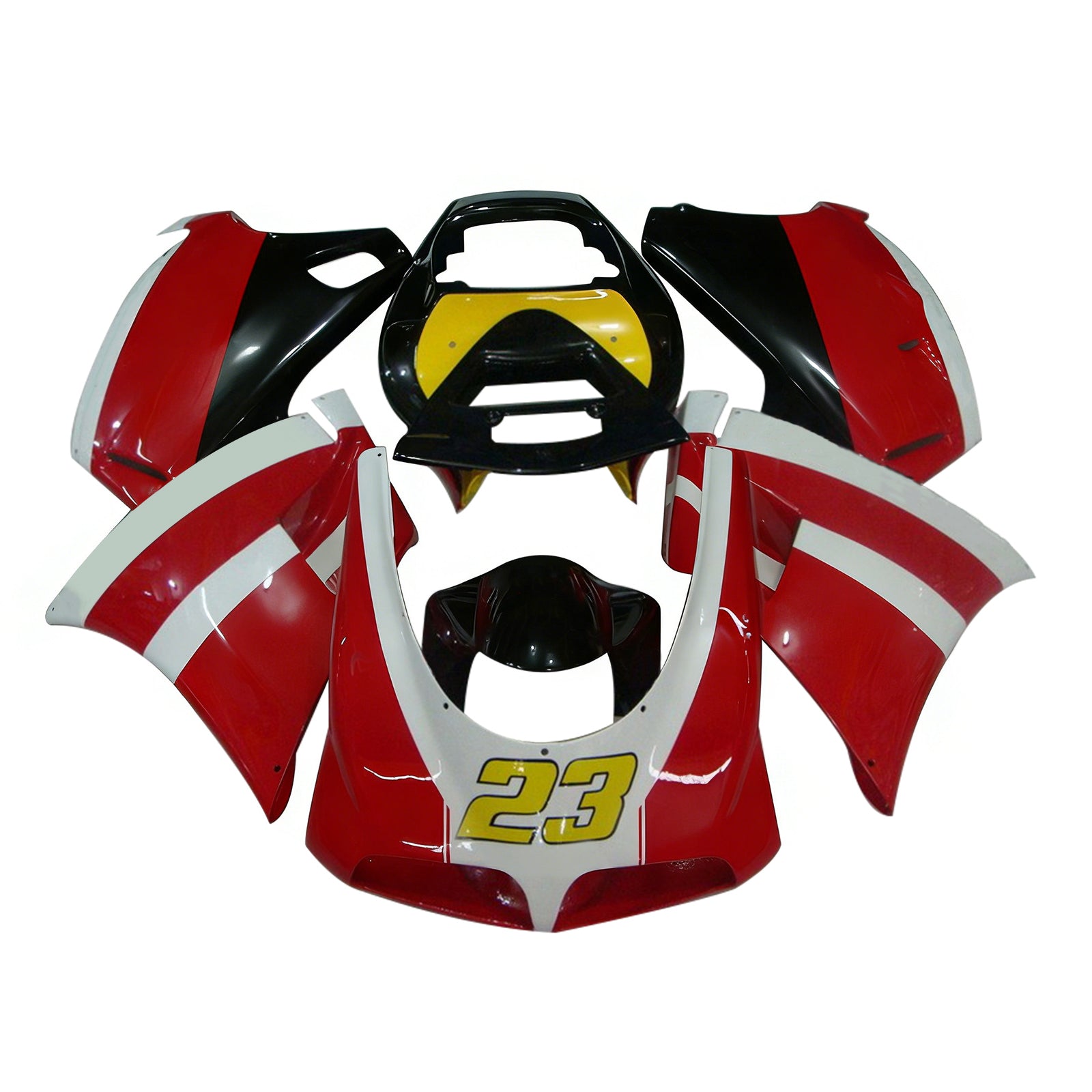 Amotopart Ducati 996 748 1996-2002 Kit de carenado estilo 6 rojo y negro