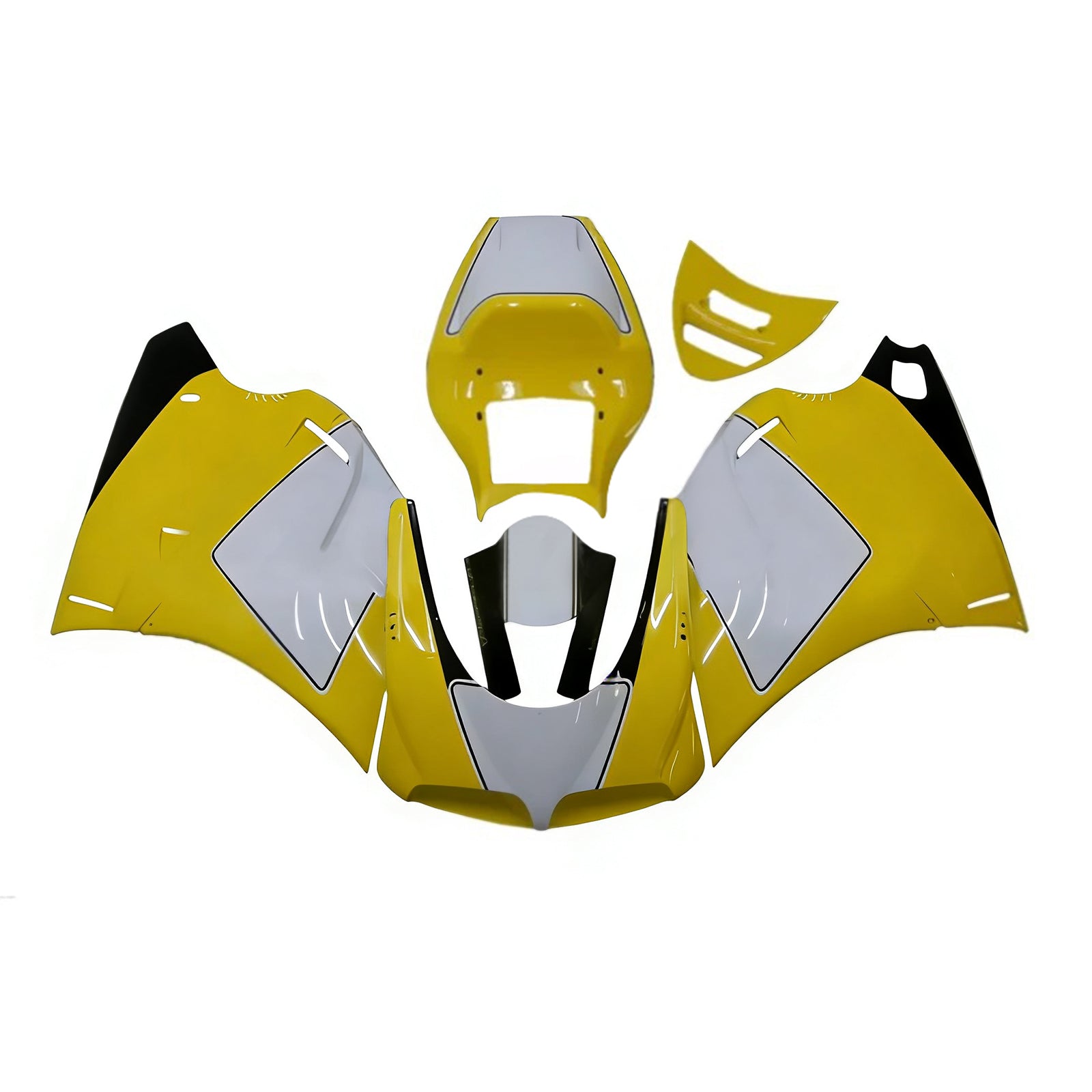 Amotopart Ducati 748/916/996/998 1996-2002 Yellow&White Fairing Kit