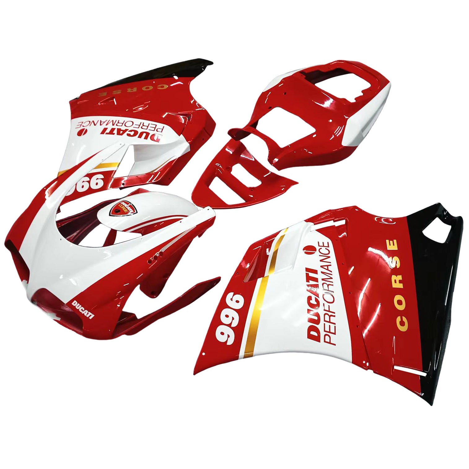 Amotopart Ducati 996 748 1996-2002 Red&White Style1 Fairing Kit