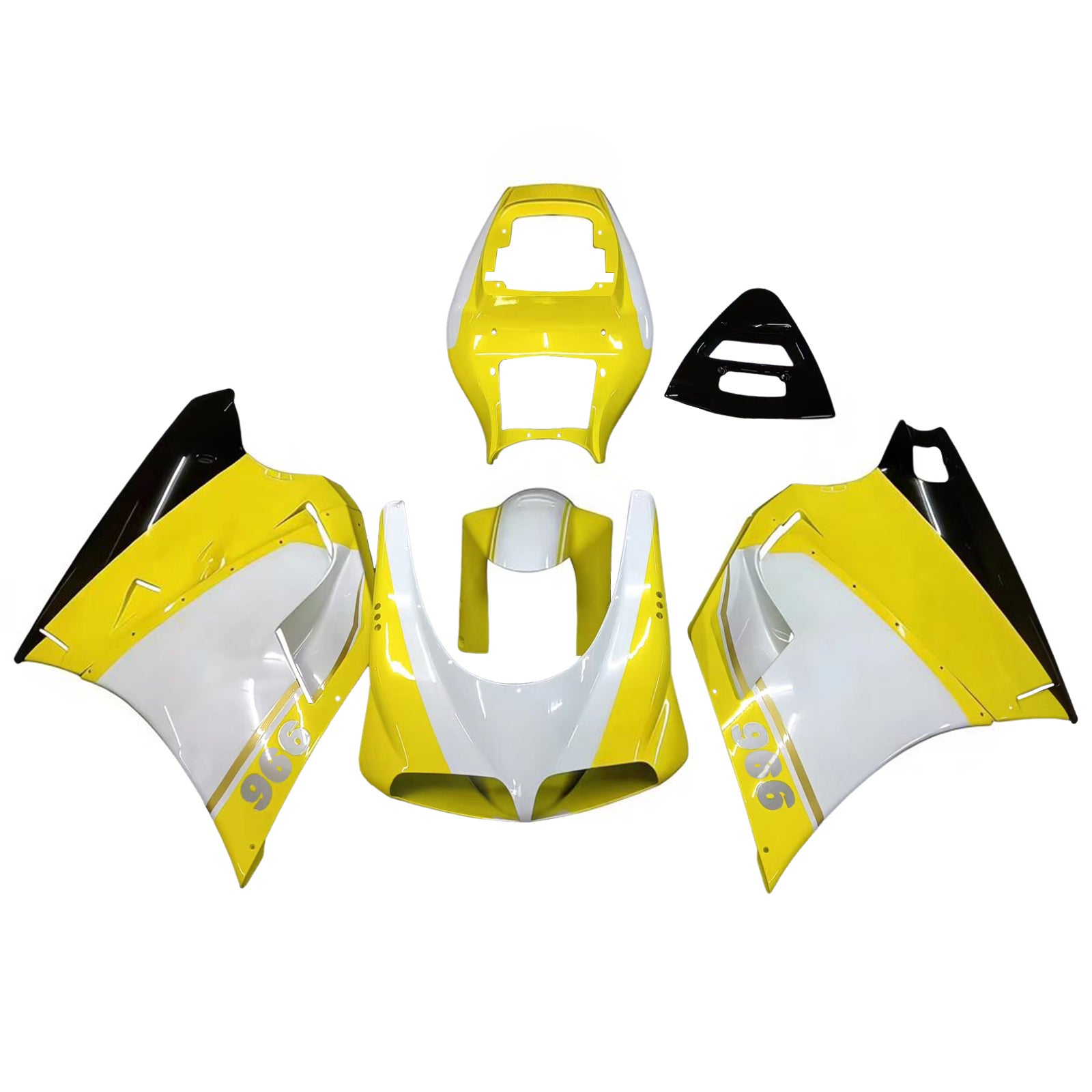Amotopart Ducati 996 748 1996-2002 White & Yellow Fairing Kit