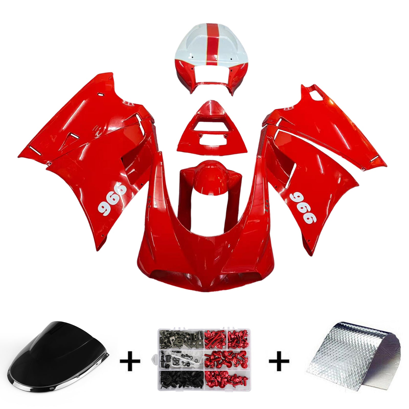 Amotopart 1996-2002 Ducati 996 748 Red Fairing Kit
