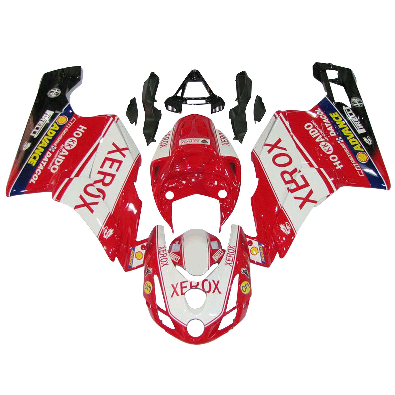 Amotopart 2003 2004 Ducati 999 749 Kit de carénage rouge et blanc Style11