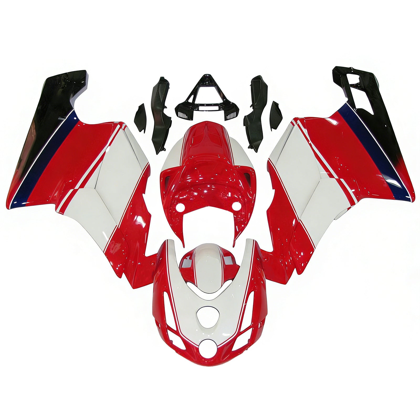 Amotopart 2003 2004 Ducati 999 749 Rød & hvid stil11 Fairing Kit
