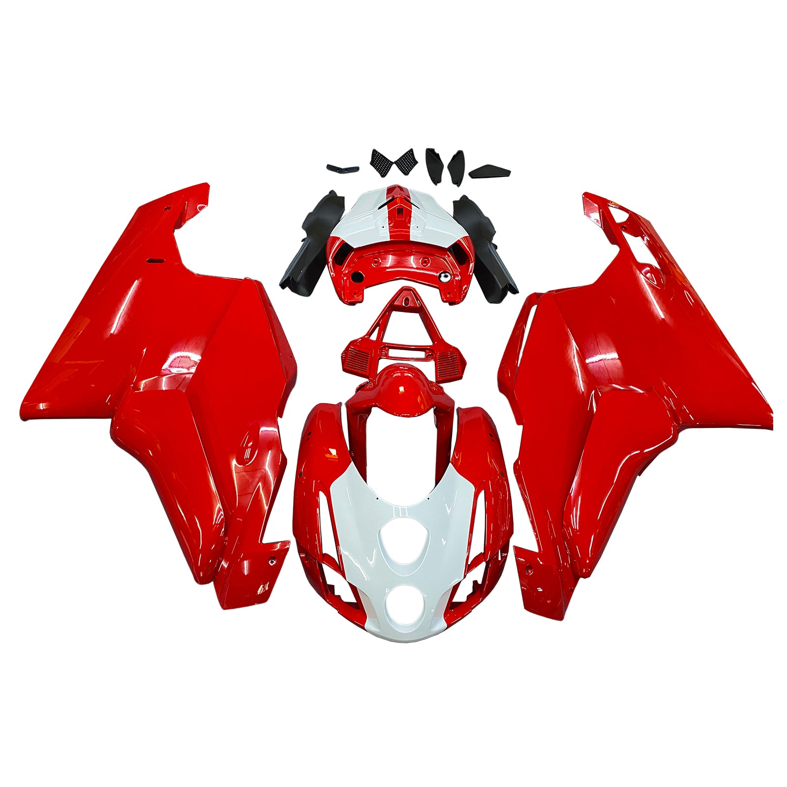 Amotopart 2003 2004 Ducati 999 749 Kit de carenado rojo y blanco Style15