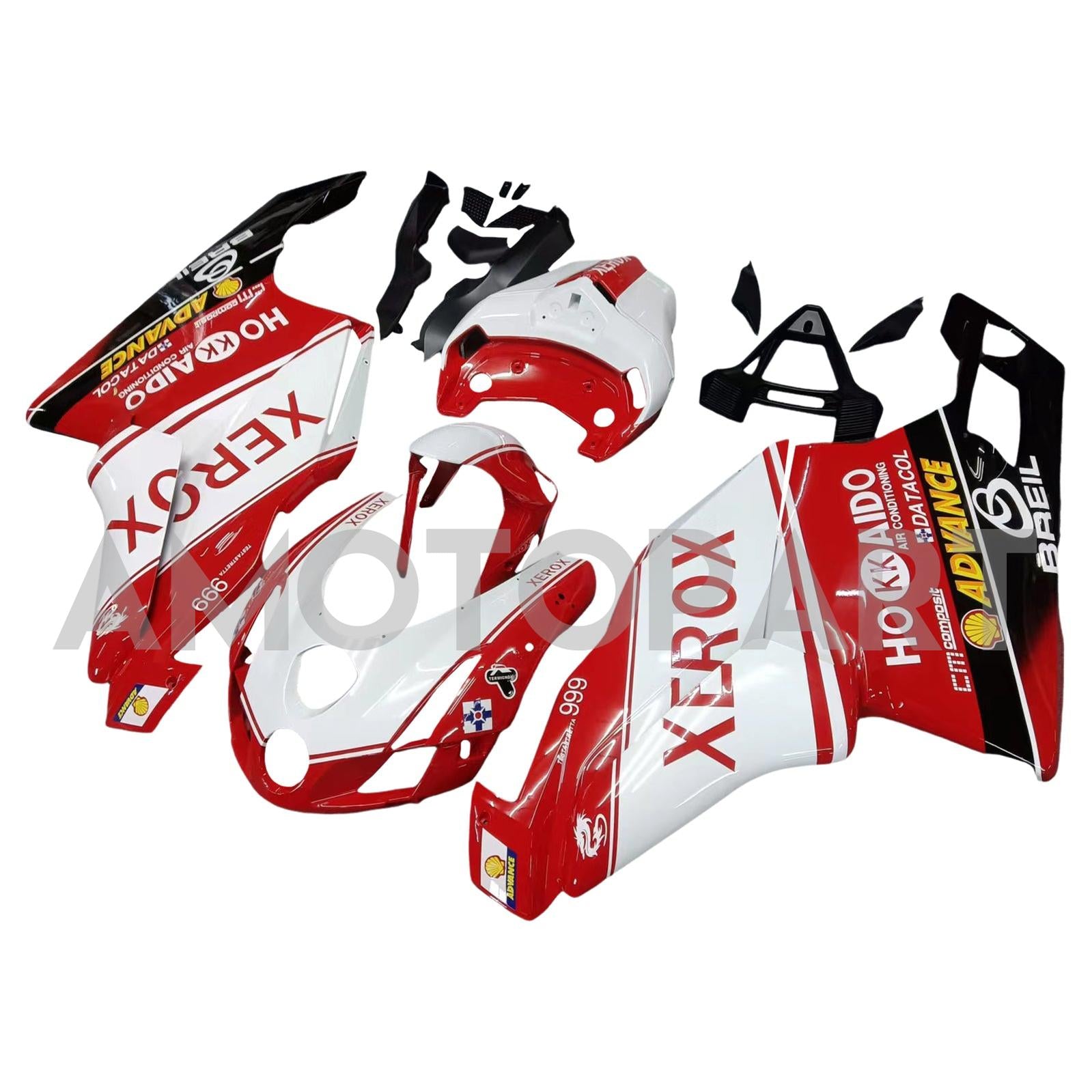 Amotopart 2003 2004 Ducati 999 749 Red & White z zestawem do owiewki logo