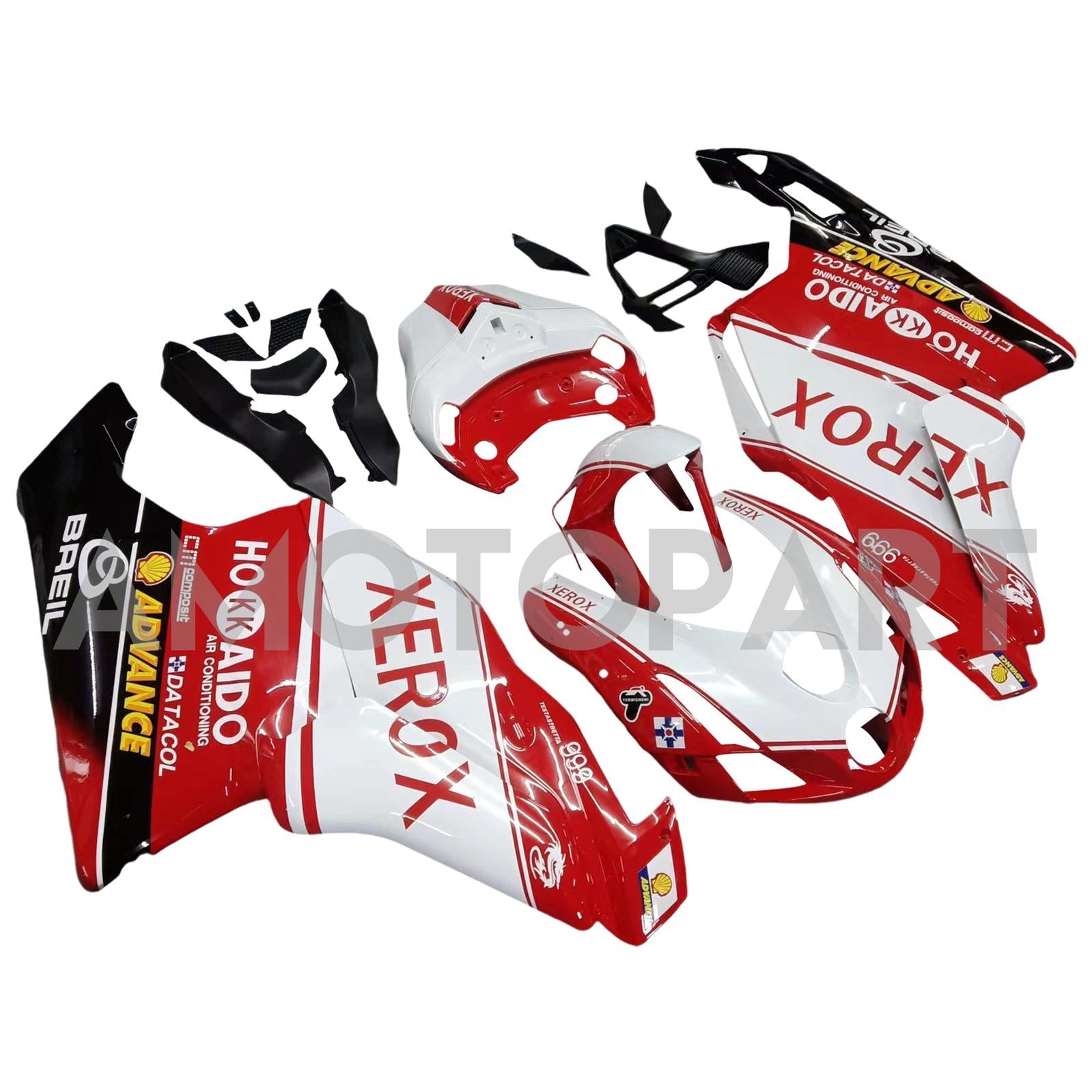 Amotopart 2003 2004 Ducati 999 749 Red & White z zestawem do owiewki logo