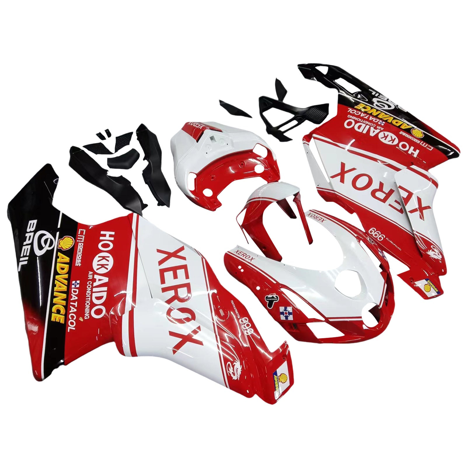 Amotopart 2003 2004 Ducati 999 749 Red&White with Logo Fairing Kit