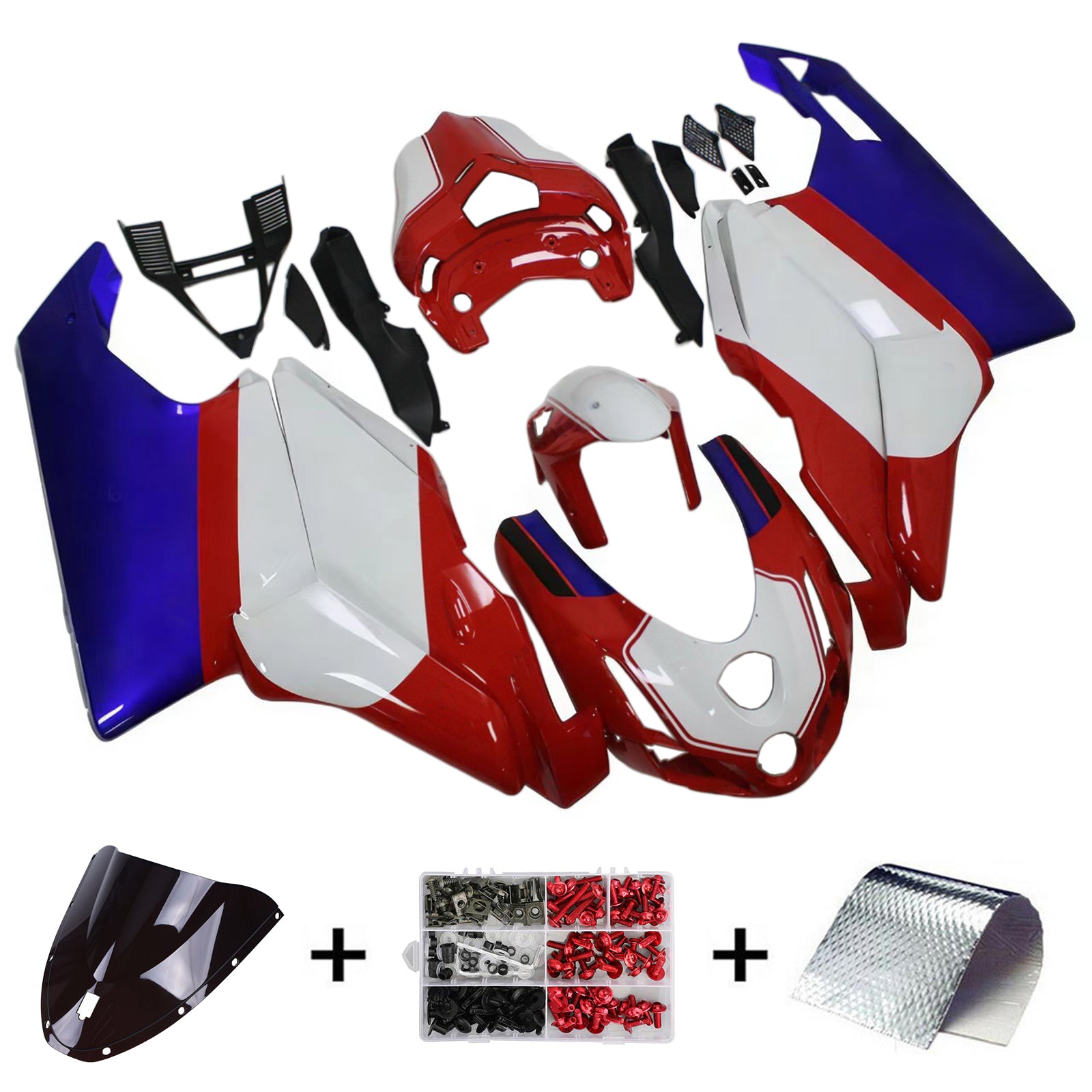 Amotopart 2003 2004 Ducati 999 749 Red&White Style10 Fairing Kit