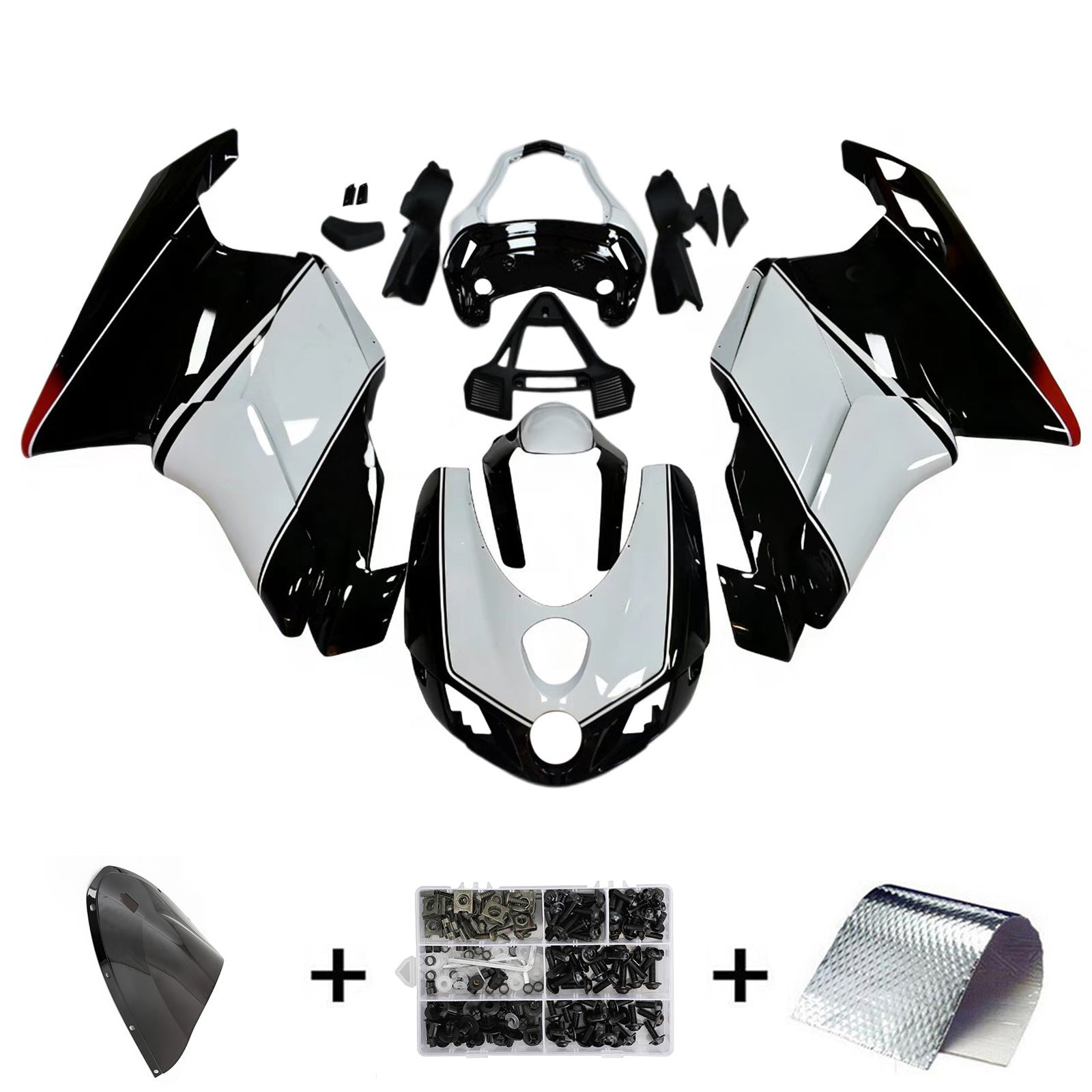 Amotopart 2003 2004 Ducati 999 749 Black&White Style1 Fairing Kit