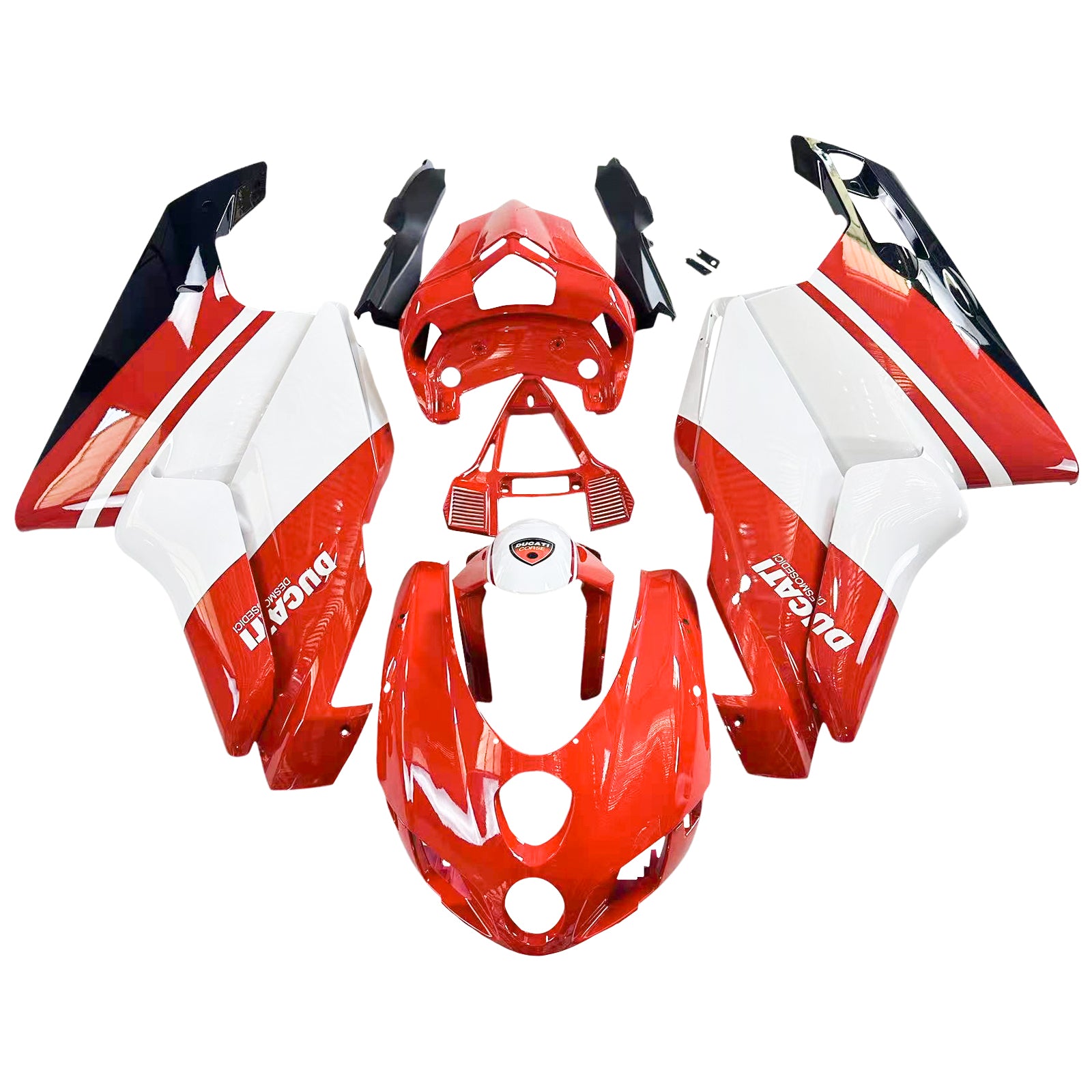 Amotopart 2003 2004 Ducati 999 749 Kit de carenado Style8 rojo y blanco