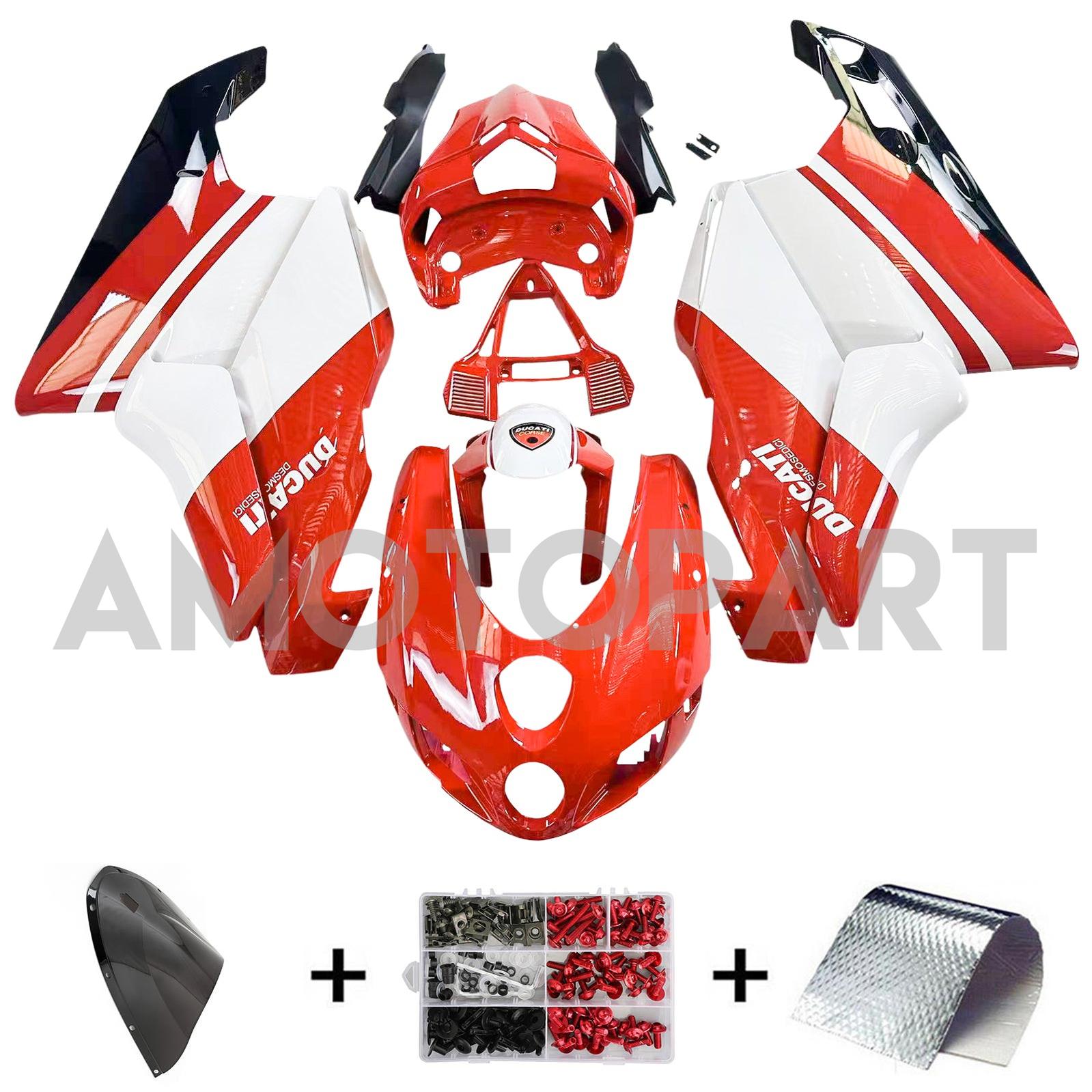 Amotopart 2003 2004 Ducati 999 749 Red&White Style8 Fairing Kit