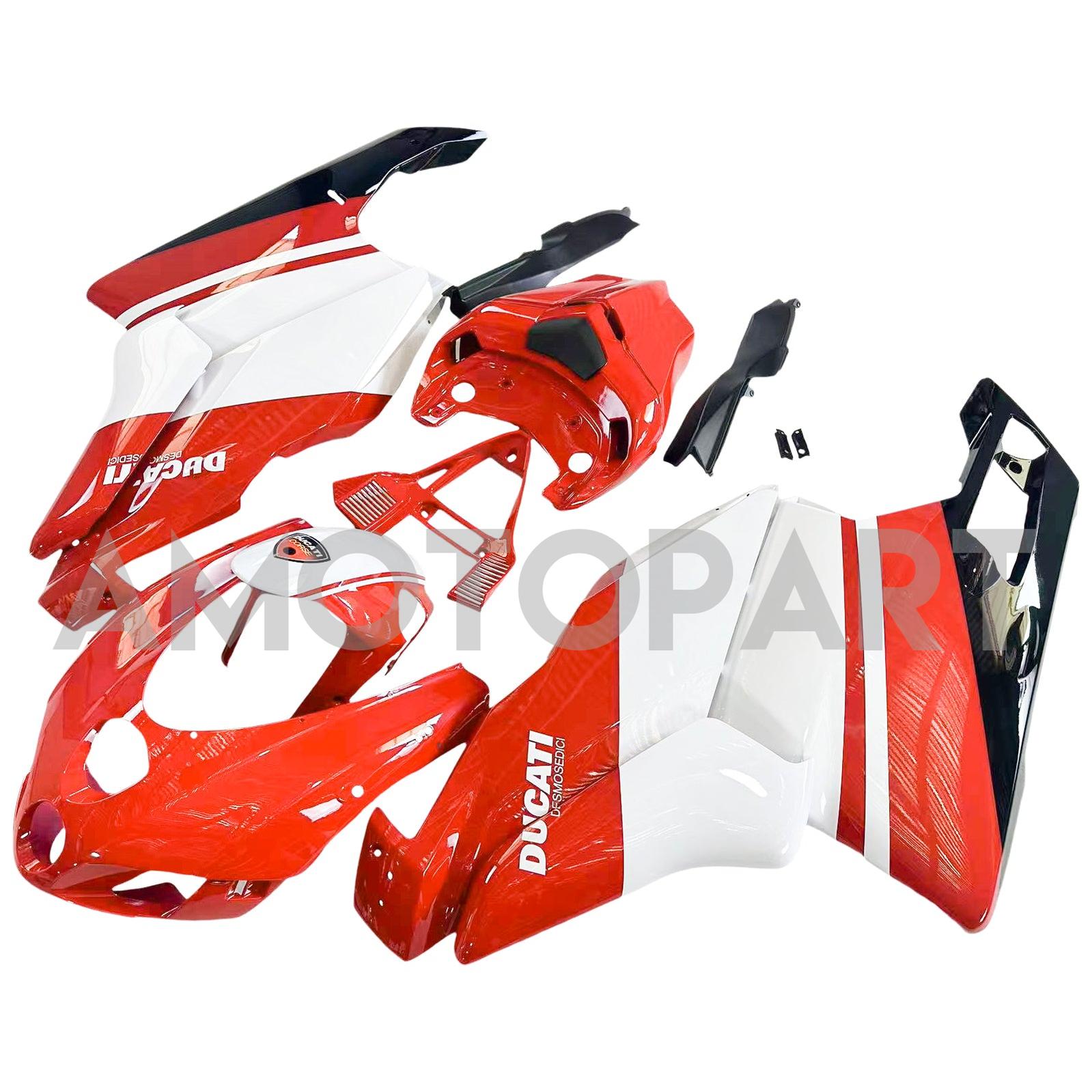 Amotopart 2003 2004 Ducati 999 749 rojo y blanco estilo 8 kit de carenado