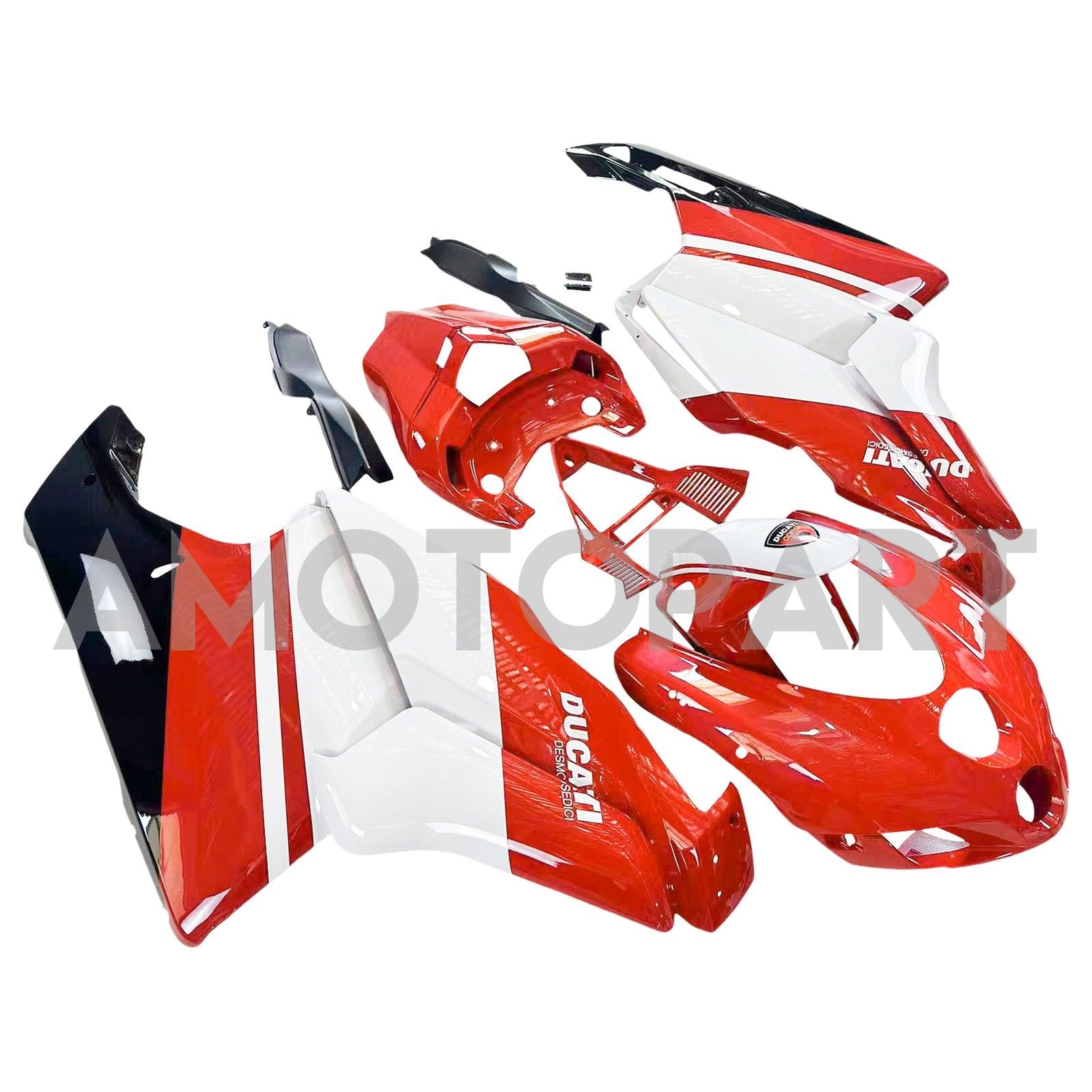 Amotopart 2003 2004 Ducati 999 749 rojo y blanco estilo 8 kit de carenado