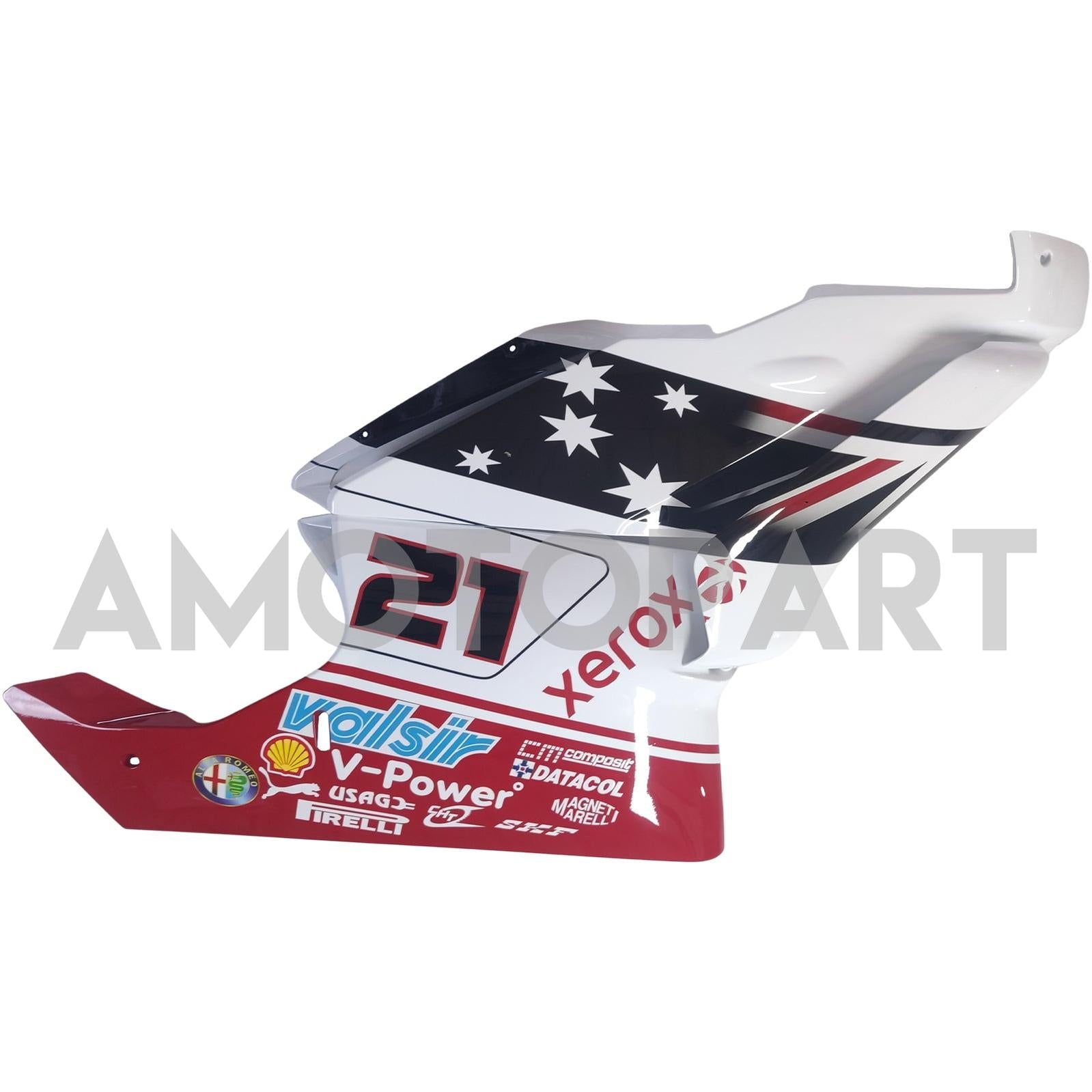 Amotopart 2003 2004 Ducati 999 749 Kit de carenado rojo y blanco estilo 5