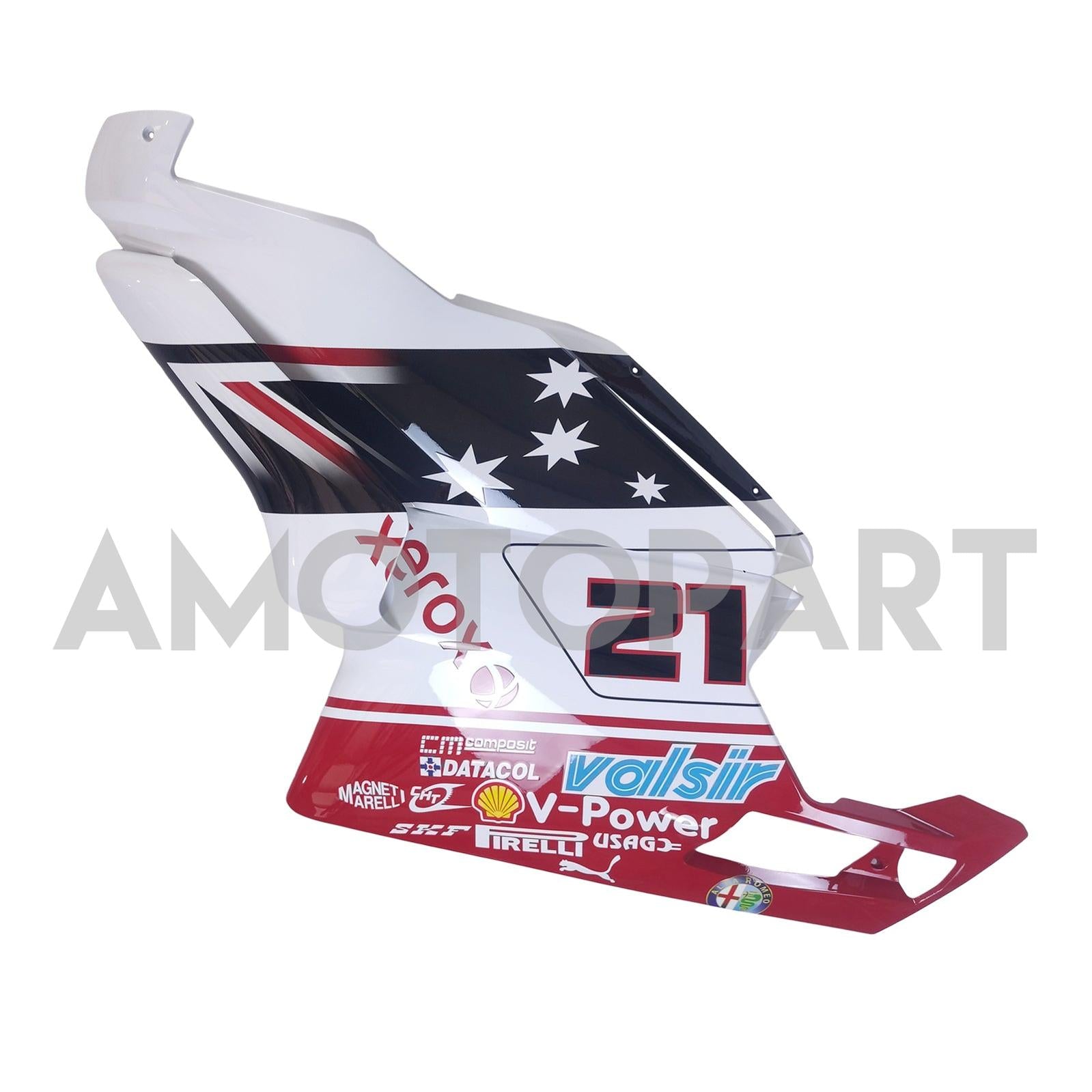 Amotopart 2003 2004 Ducati 999 749 Kit de carenado rojo y blanco estilo 5