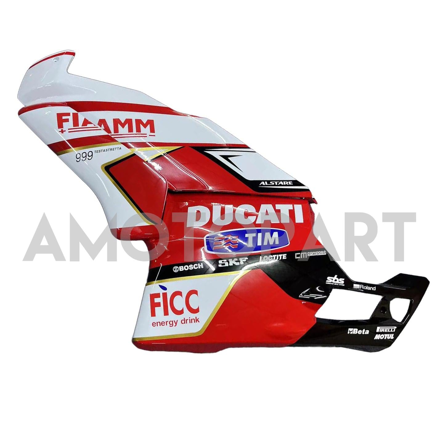 Amotopart 2003 2004 Ducati 999 749 Kit de carenado rojo y blanco Style1