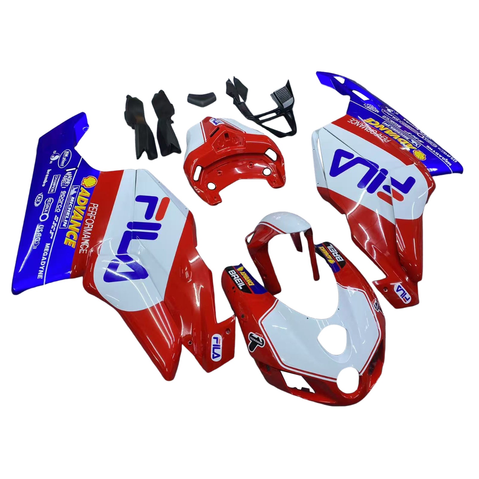 Amotopart 2005 2006 Ducati 999 749 Fairing Multi Red&Blue Kit