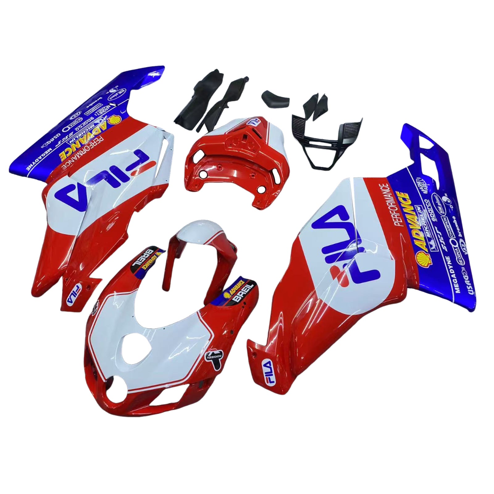 Amotopart 2005 2006 Ducati 999 749 Fairing Multi Red&Blue Kit