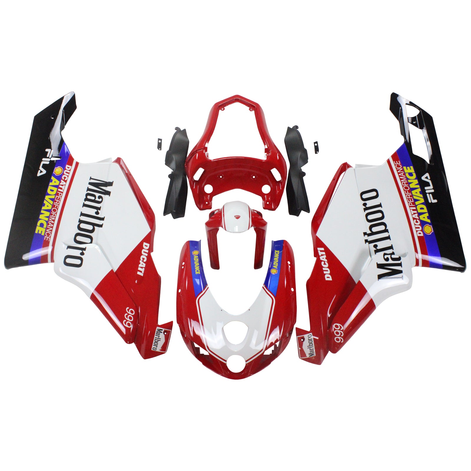 Amotopart Ducati 2005-2006 999/749 White Red Fairing Kit