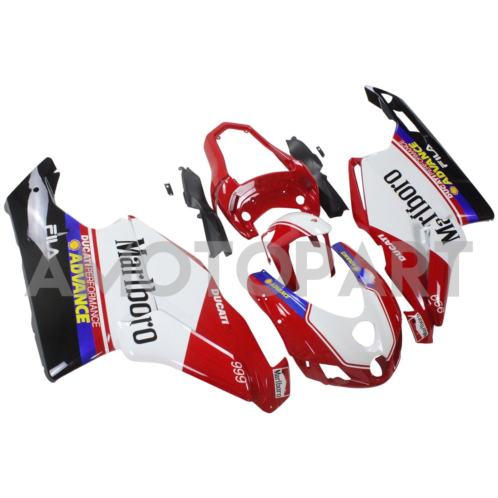 Kit Carenado Amotopart Ducati 2005-2006 999/749 Blanco Rojo