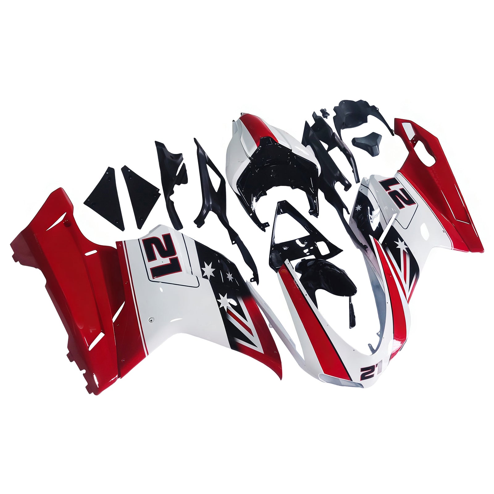 Amotopart All Years Ducati 1098/1198/848 Red White Fairing Kit