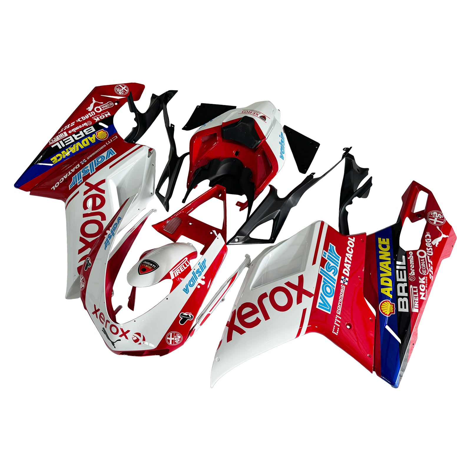 Amotopart All Years Ducati 1098 1198 848 Multiple Logo Fairing Kit
