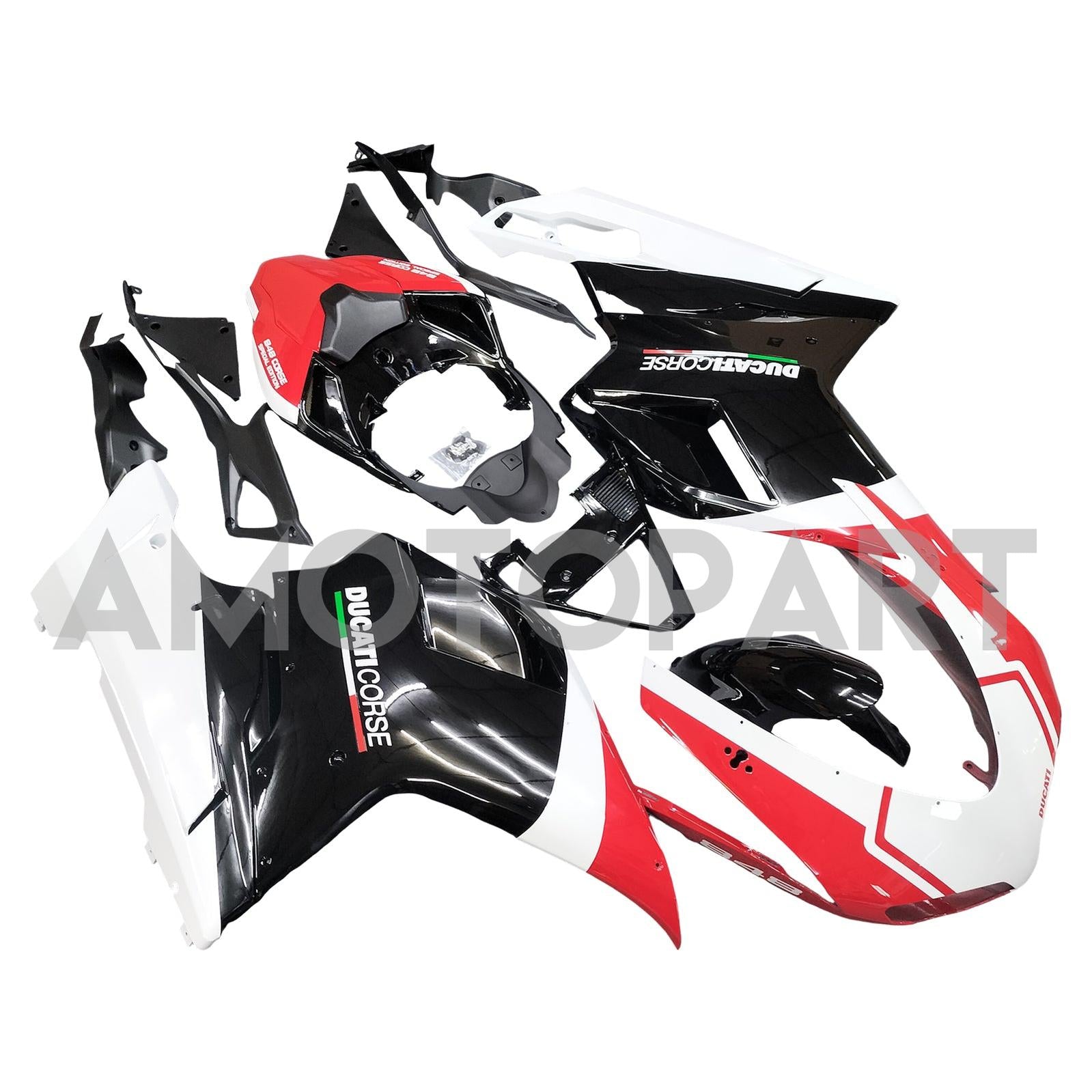 Amotopart Kit carena Ducati 1098 1198 848 rosso e nero per tutti gli anni