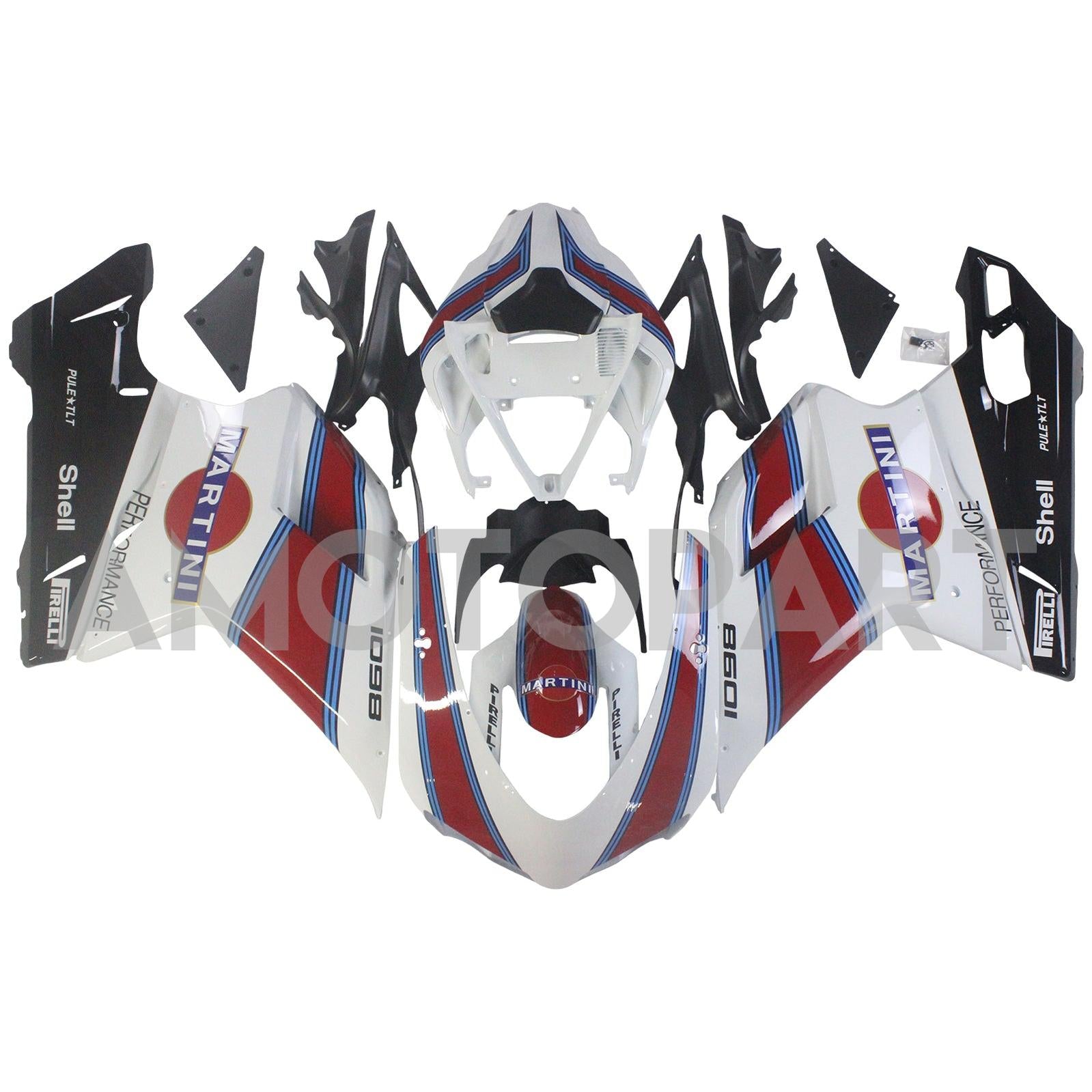 Amotopart All Years Ducati 1098 848 1198 Fairing Kit