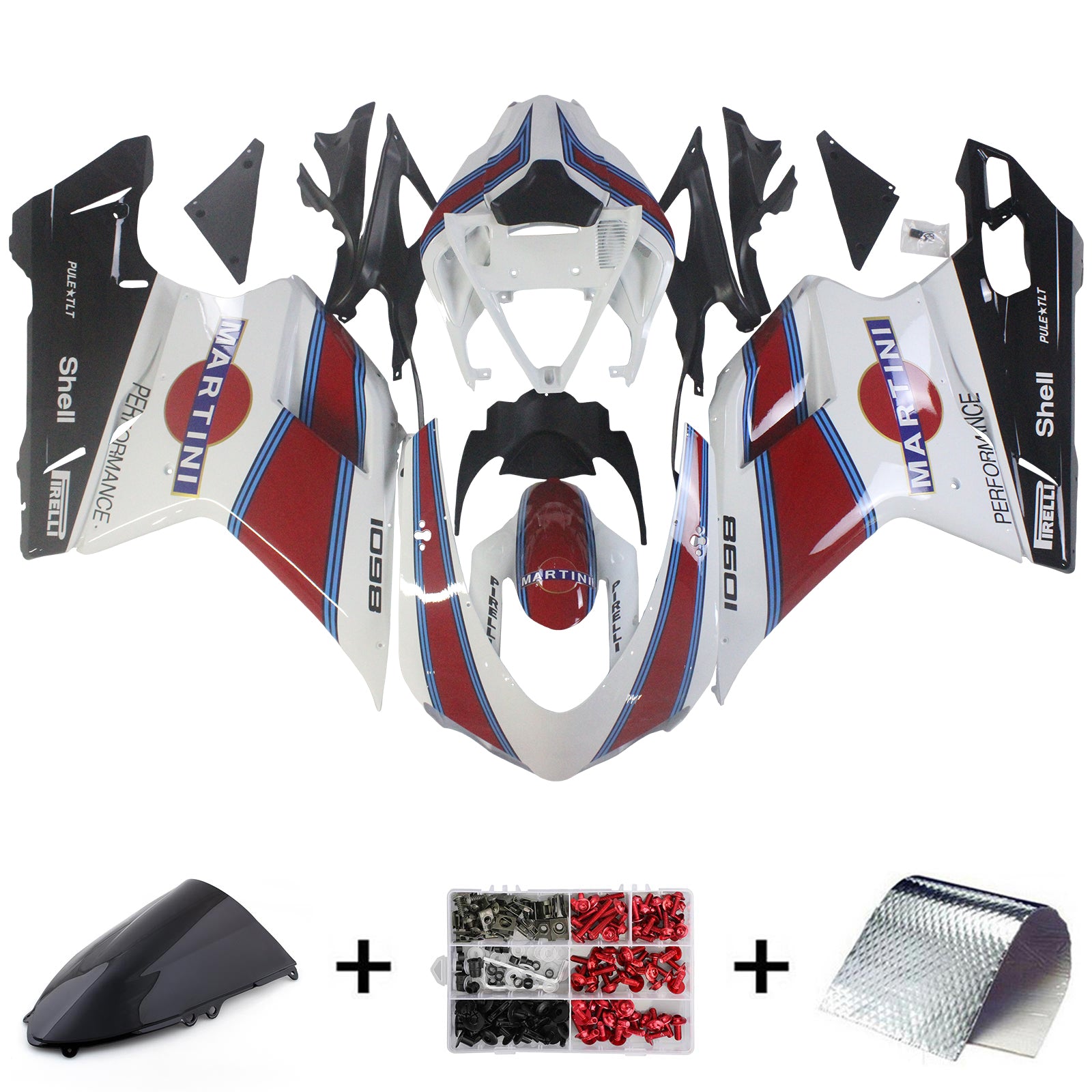 Amotopart All Years Ducati 1098 848 1198 Fairing Kit