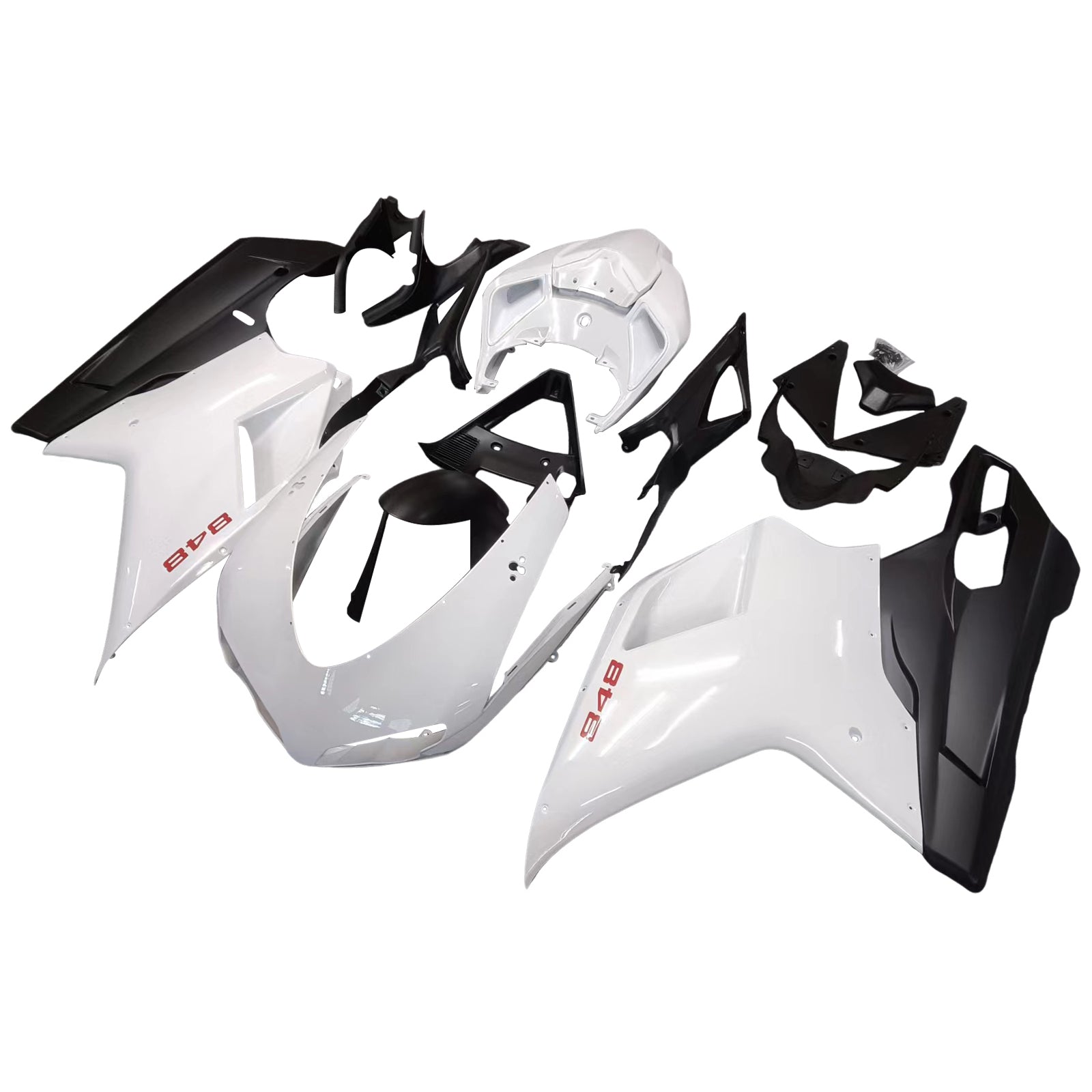 Amotopart All Years Ducati 848 Black White Fairing Kit