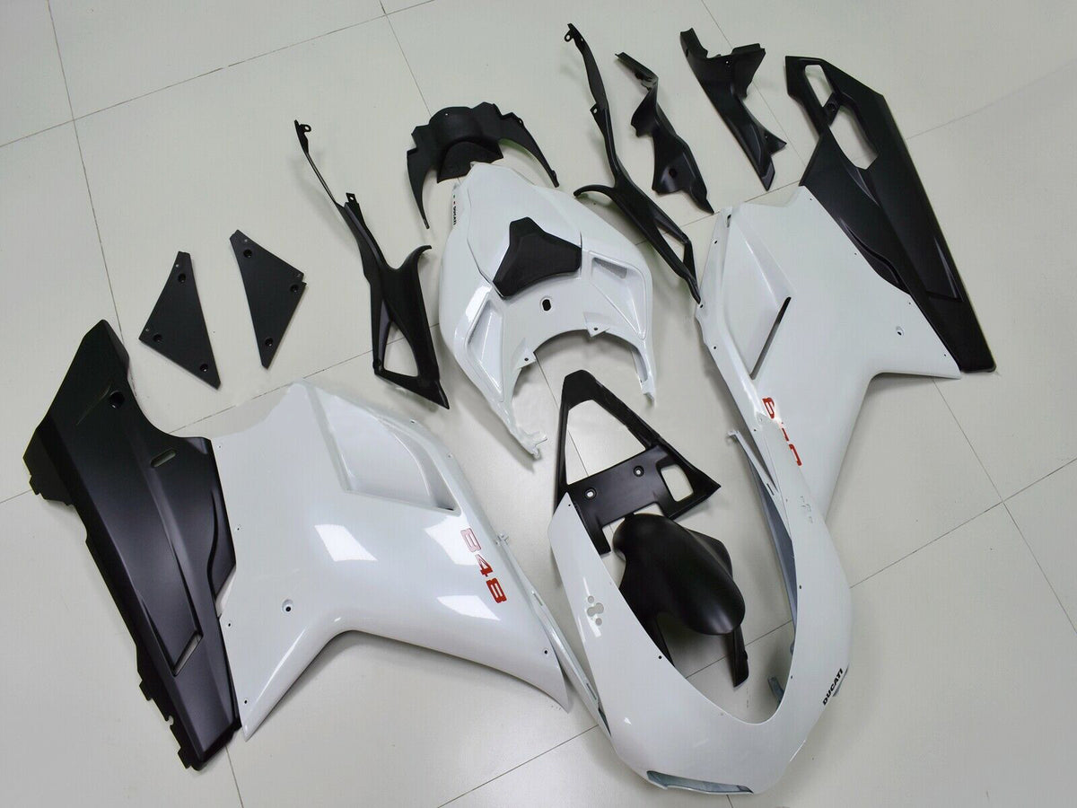 Amotopart 2007-2012 Ducati 848 Black White Fairing Kit