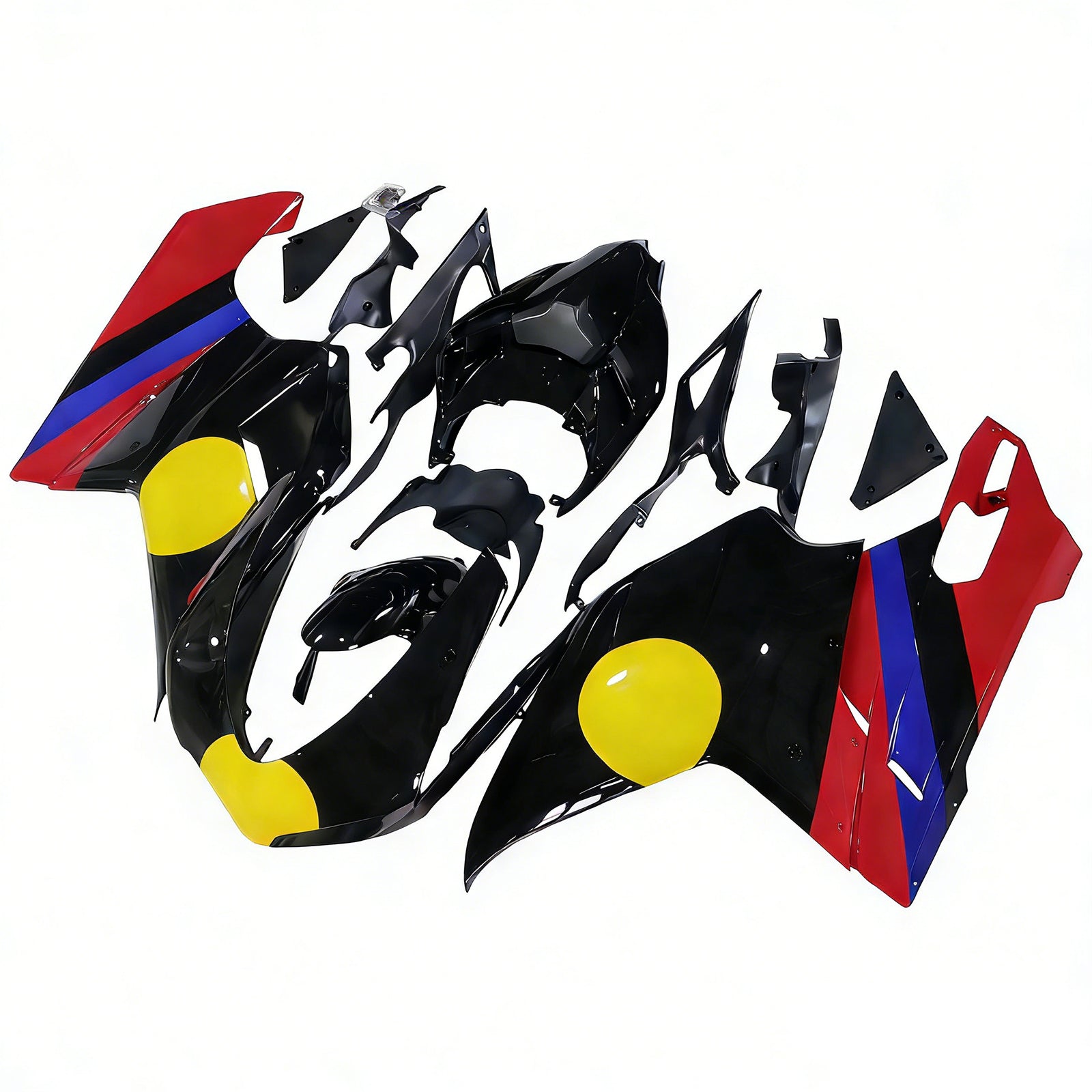 Kit de carenagem circular Amotopart todos os anos Ducati 1098/1198/848 preto brilhante amarelo