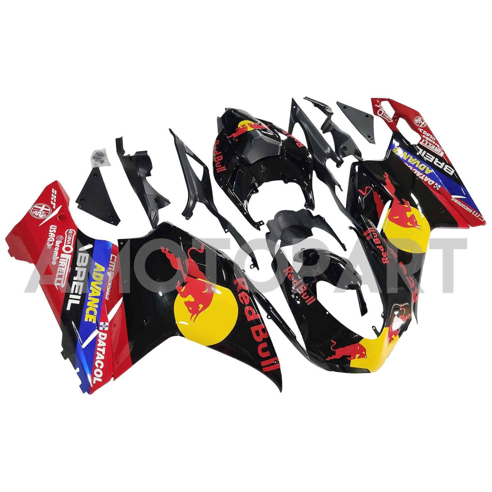 Amotopart All Years Ducati 1098/1198/848 Glossy Black Bull Fairing Kit