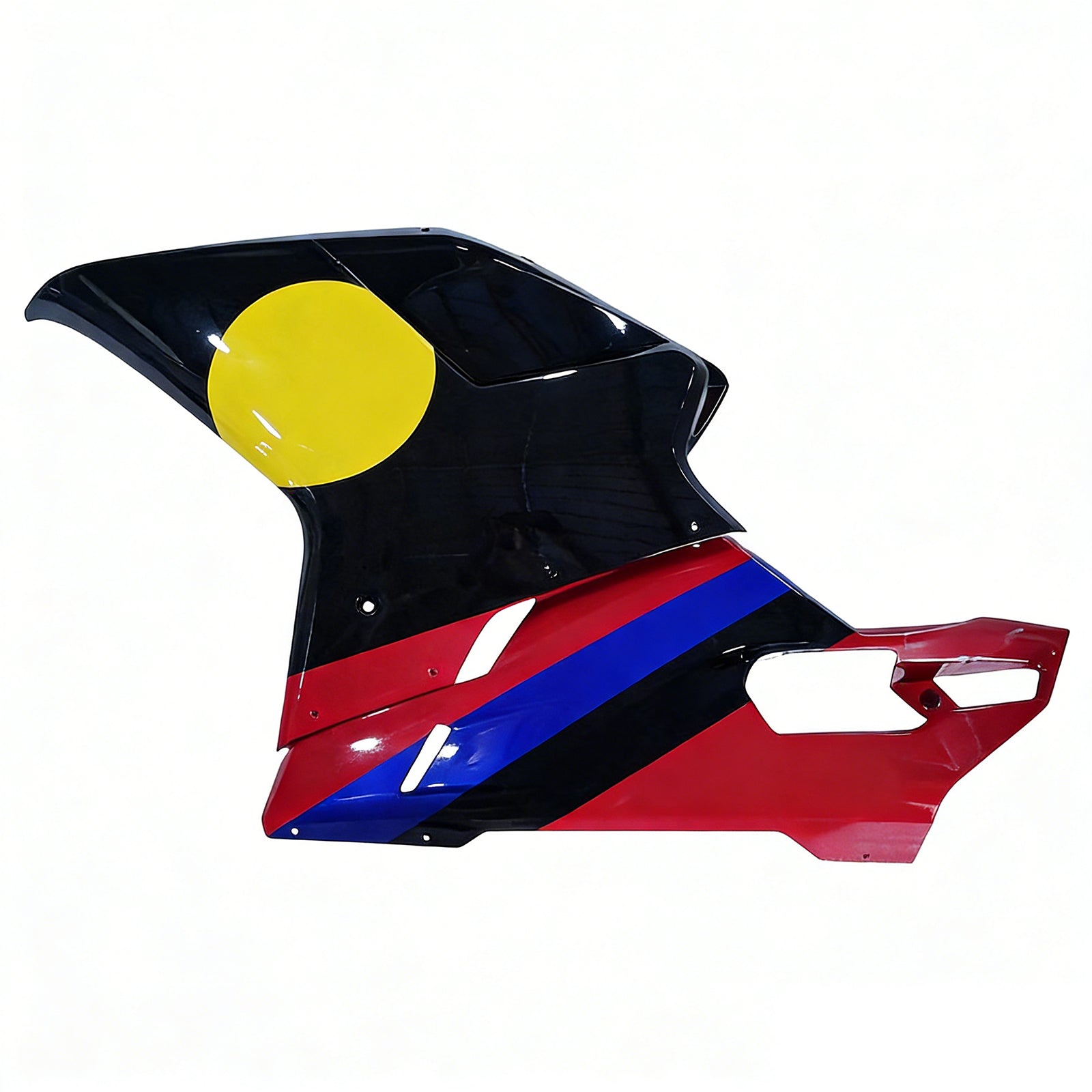 Kit de carenagem circular Amotopart todos os anos Ducati 1098/1198/848 preto brilhante amarelo