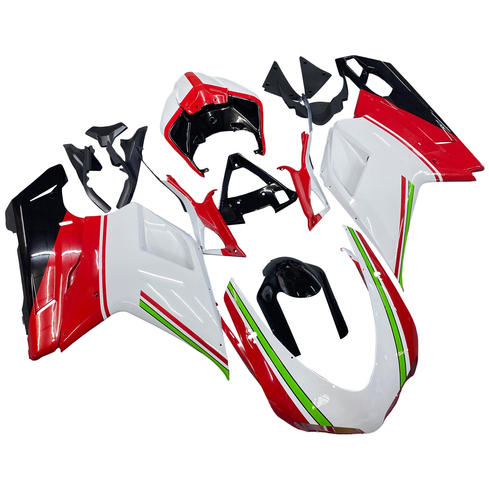 AMOTOPT Todos os anos Ducati 1098 1198 848 Kit de carenagem branca vermelha