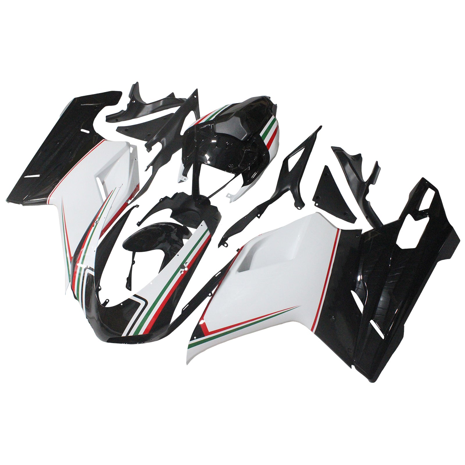 Amotopart Ducati alle årene 1098/1198/848 Black White Fairing Kit