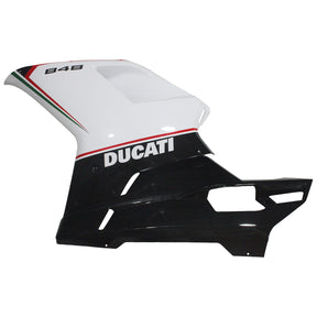 Amotopart Verkleidungsset für Ducati 2007–2012 1098/1198/848, Schwarz, Weiß