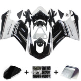 Amotopart Ducati All Years 1098/1198/848 Kit de carenado negro mixto blanco