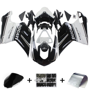 Kit de carénage Amotopart Ducati toutes années 1098/1198/848 noir mélange blanc