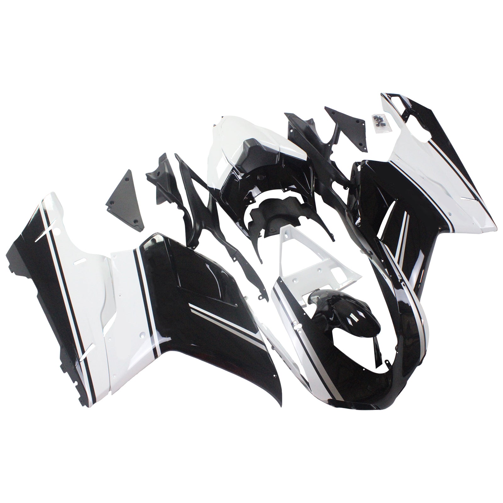 Amotopart Ducati All Years 1098/1198/848 Black Mix White Fairing Kit