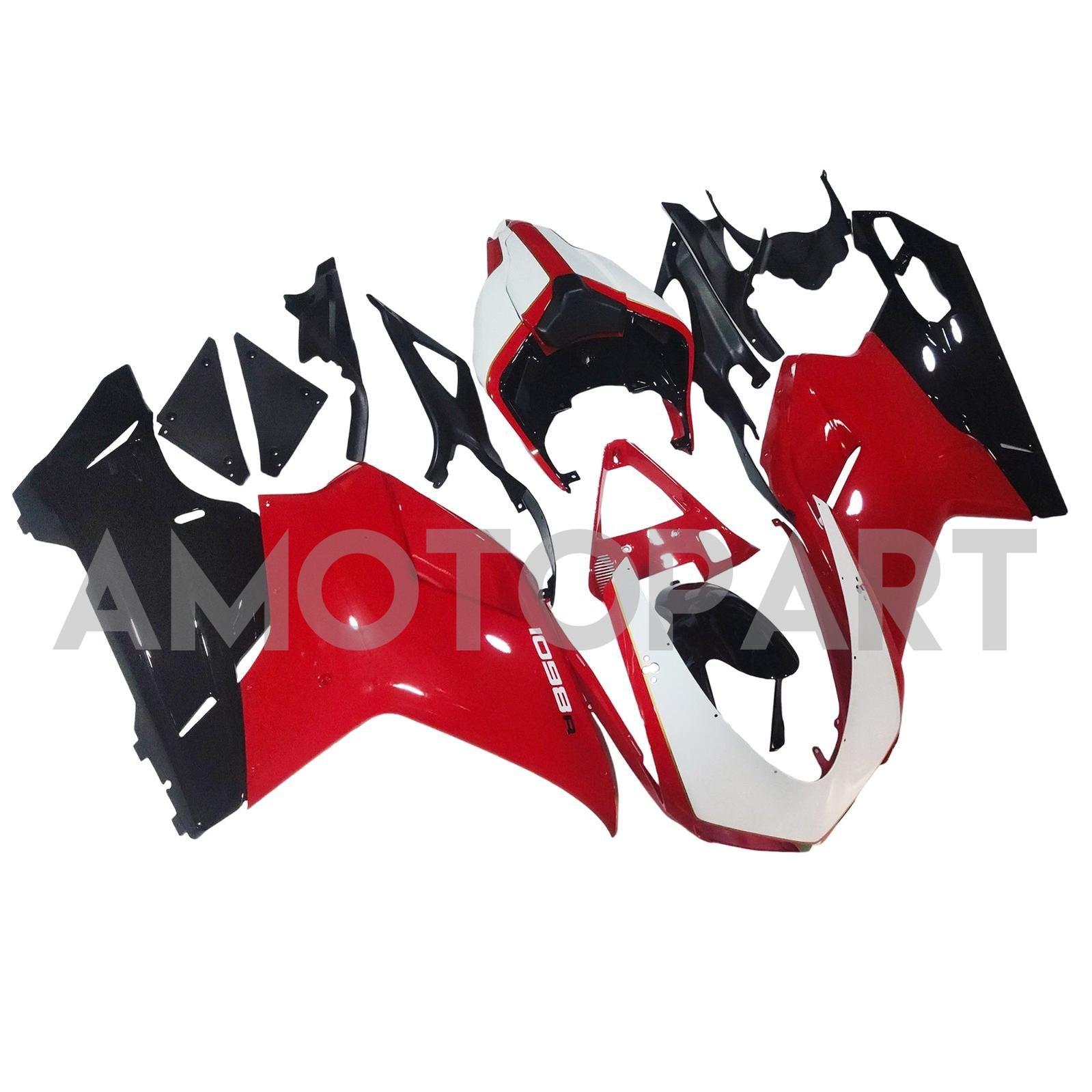 Amotopart Ducati alla år 1098/1198/848 Black Red Fairing Kit