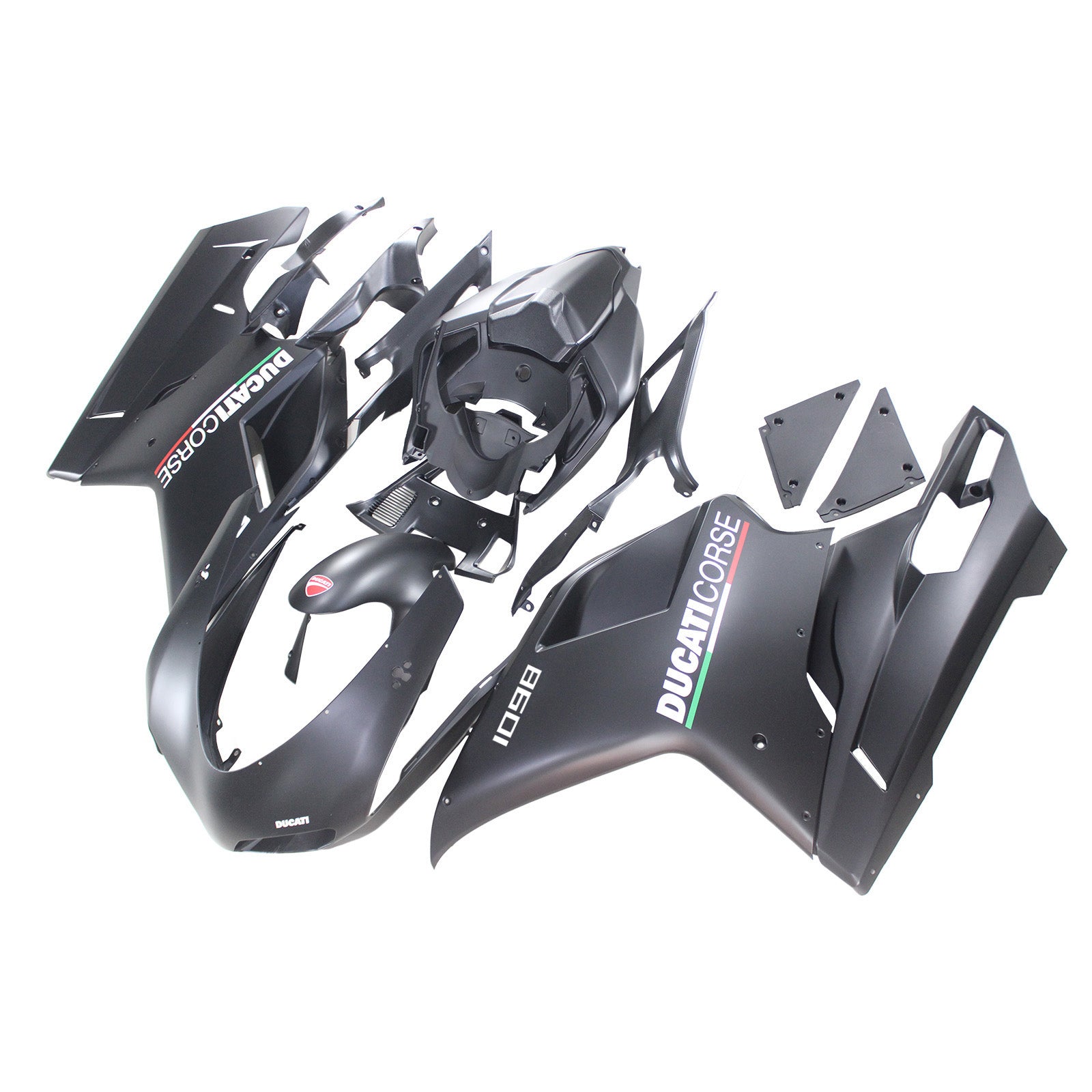 Amotopart Ducati All Years 1098 Matte Black Fairing Kit