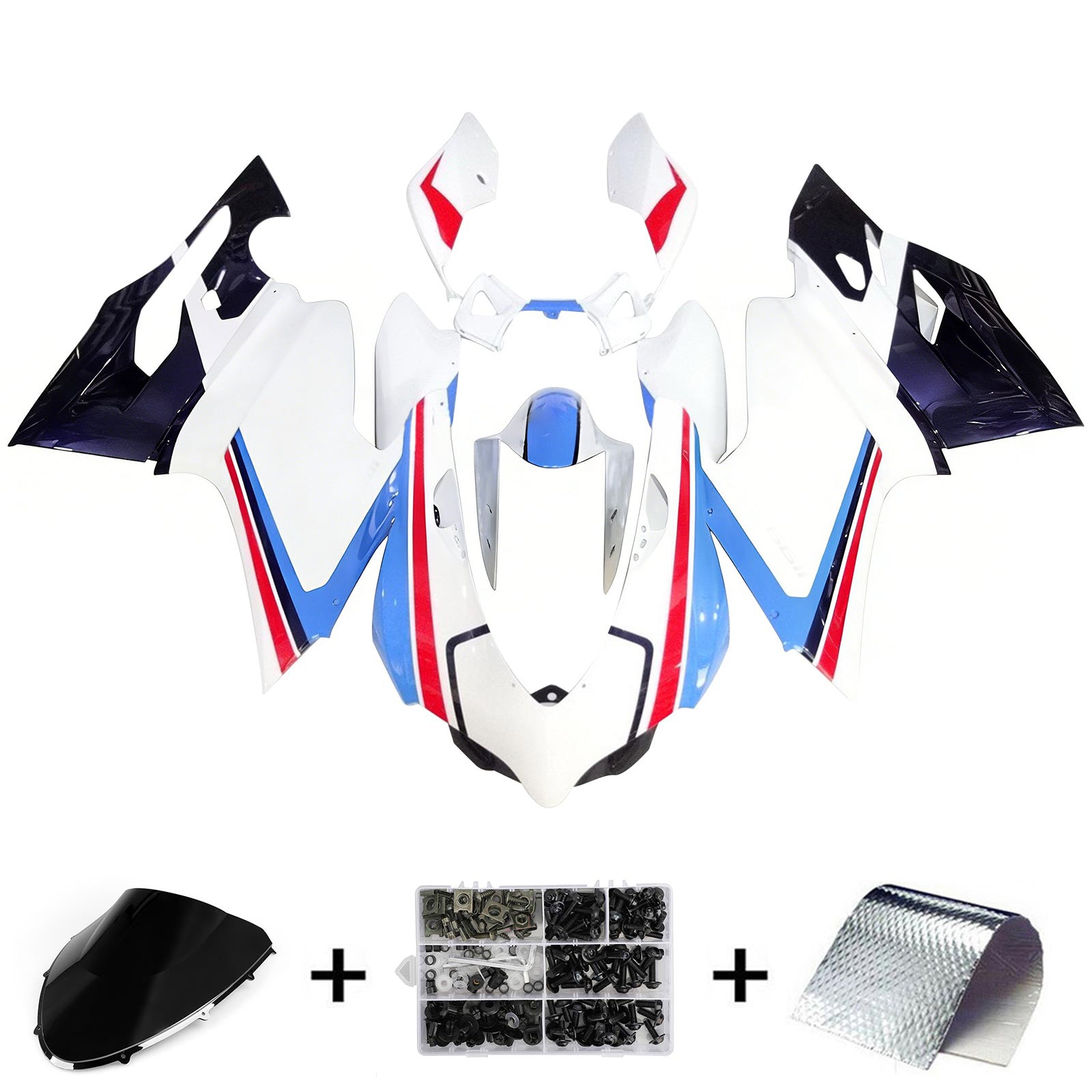 Amotopart All Years Ducati 1098 1198 848 Red&Blue Style3 Fairing Kit